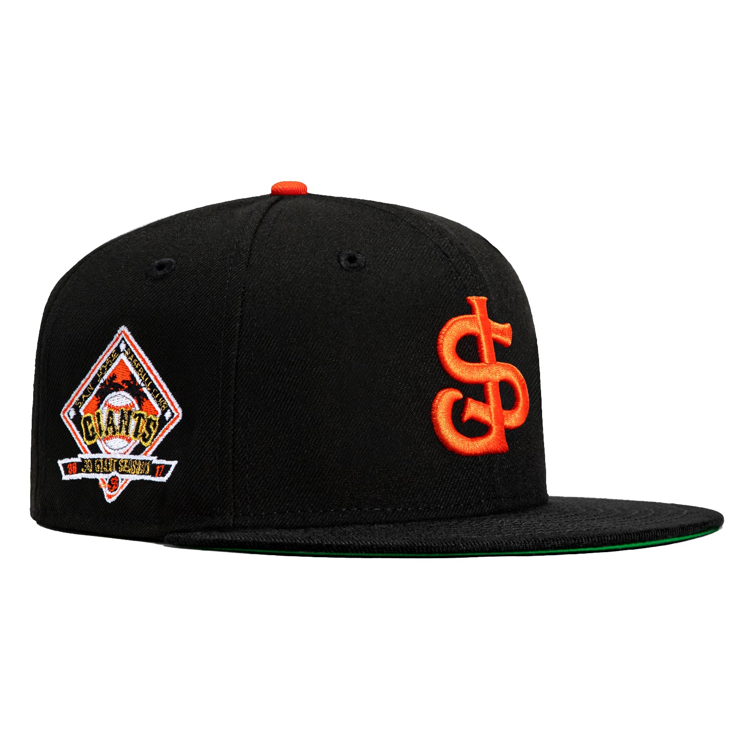 New Era 59Fifty San Jose Giants 30th Anniversary Patch Hat - Black, Orange