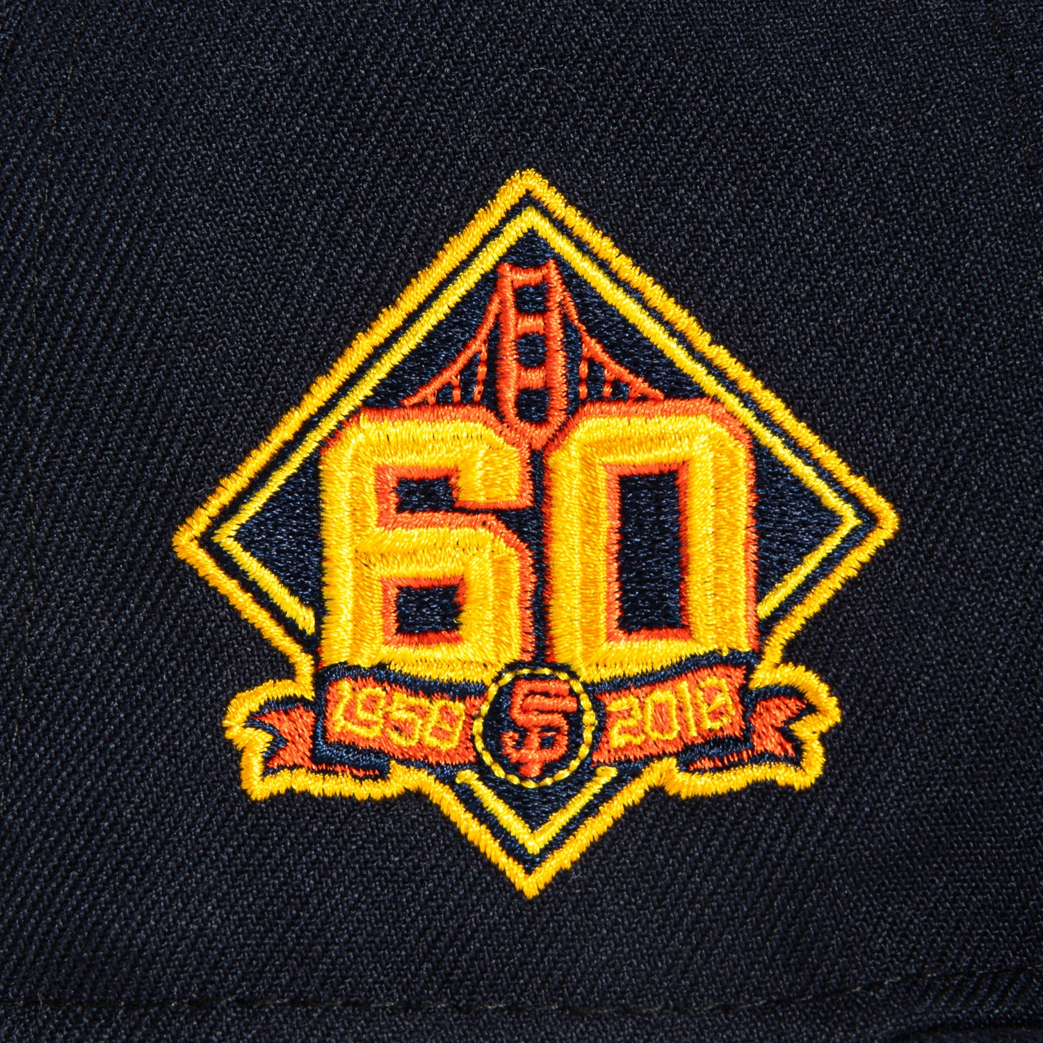 New Era 59Fifty Cool Fashion San Francisco Giants 60th Anniversary Patch Hat - Navy, Orange, Gold