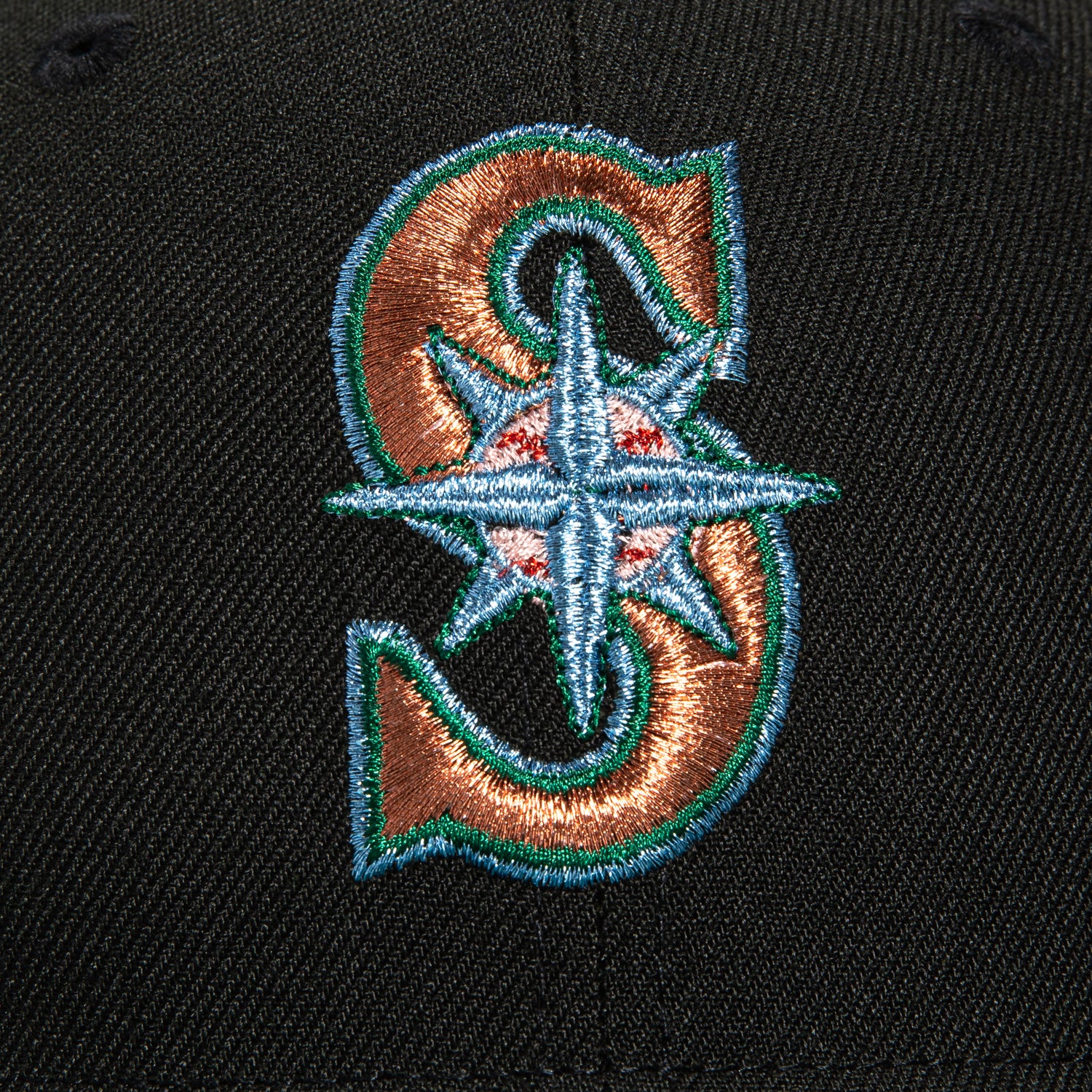 New Era 59Fifty Seattle Mariners 2023 All Star Game Patch Hat - Black, Green, Metallic Copper, Light Blue