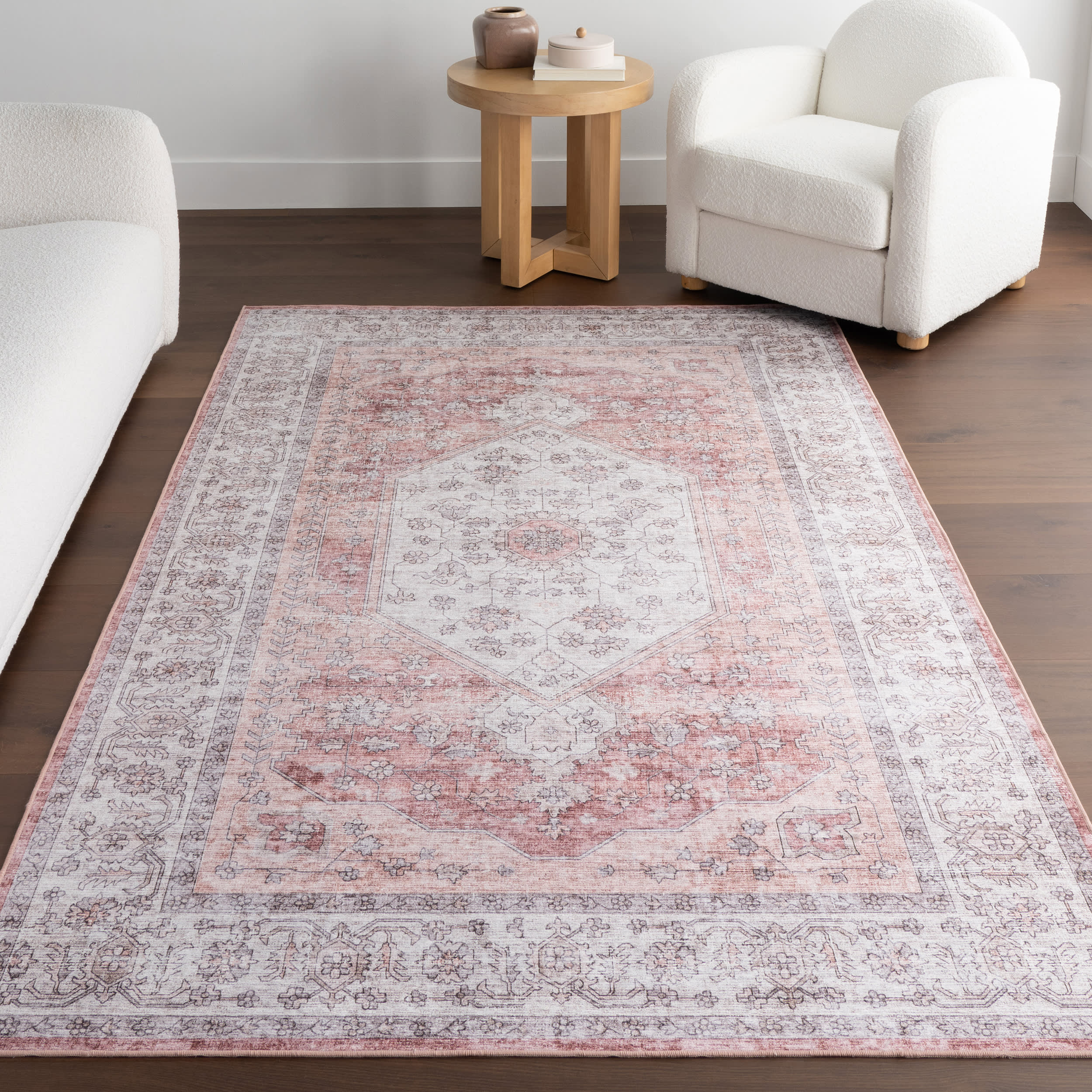 Nyomi Spill Proof Washable Rug | Ivory