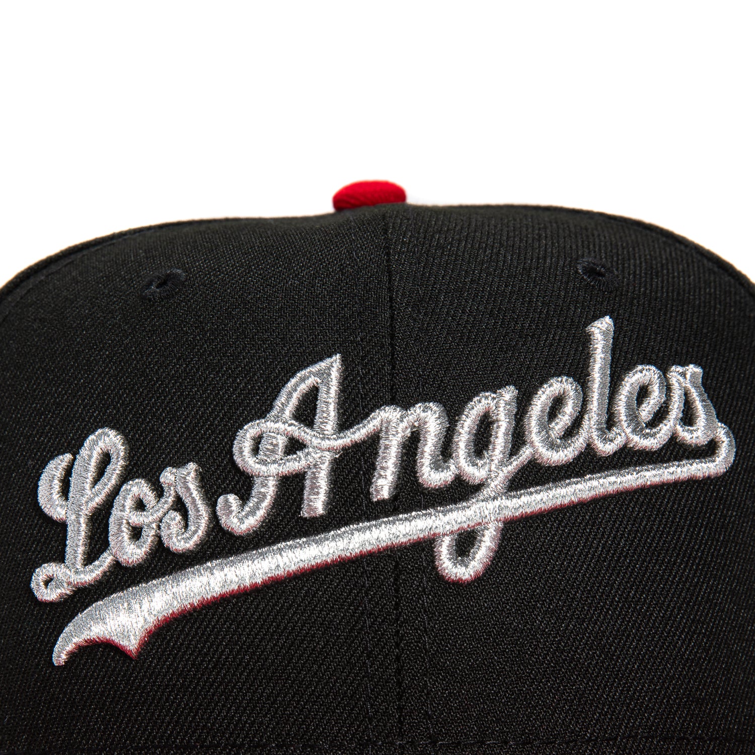 New Era 59Fifty Coco Mango Cherry Los Angeles Dodgers 50th Anniversary Stadium Patch Script Hat - Black, Red