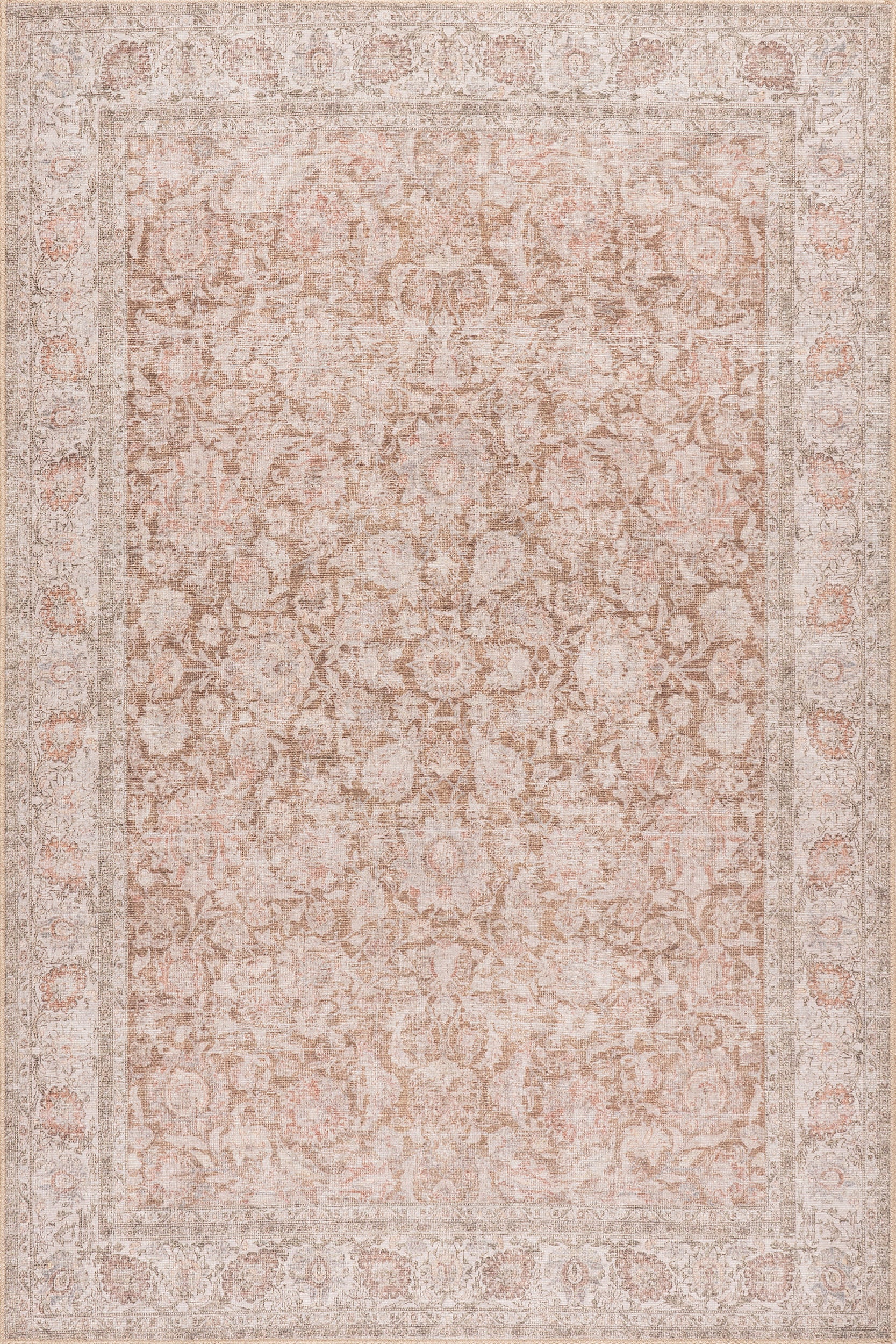 Clinton Antiqued Jute-Blend Rug | Rust