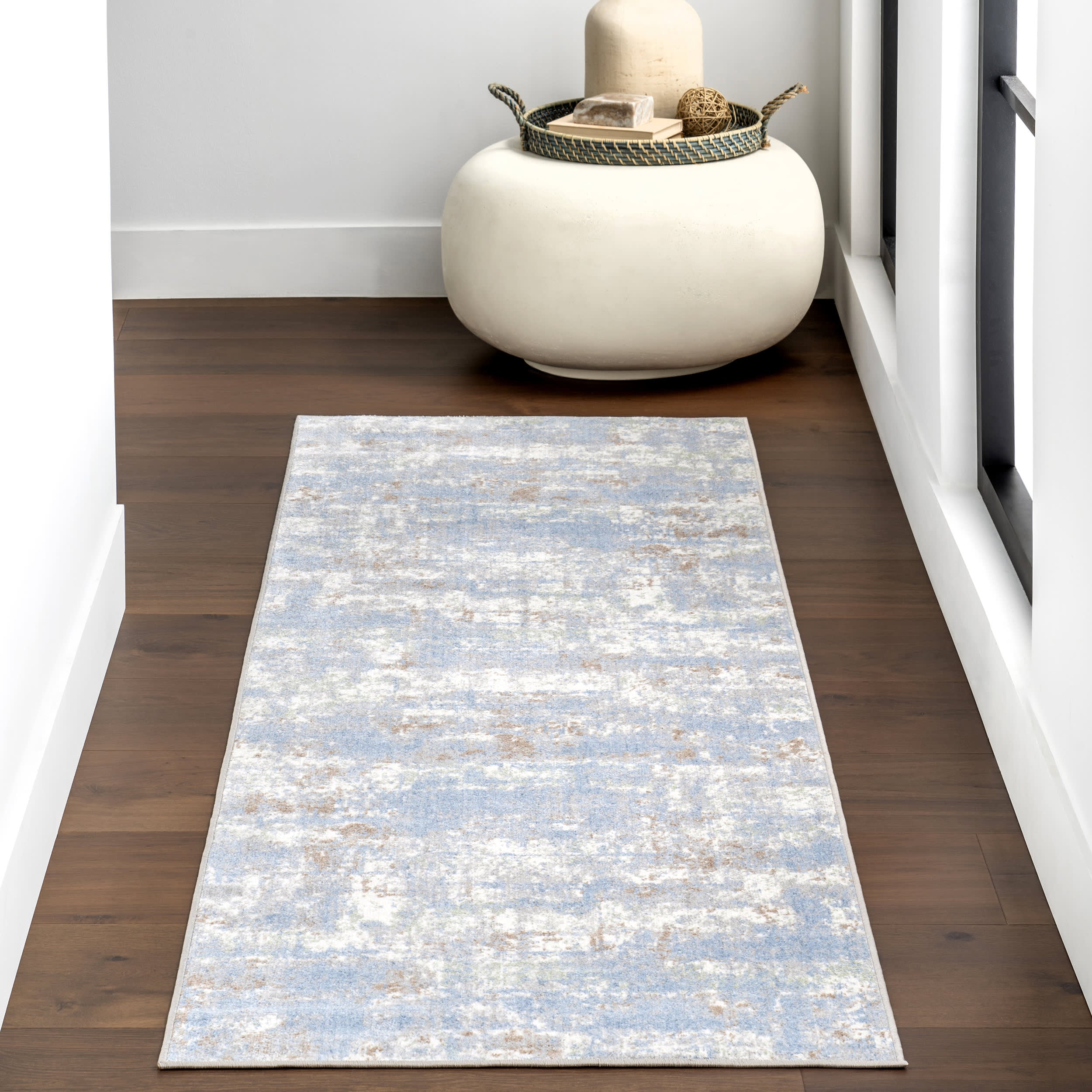 Patty Washable Rainy Days Rug | Blue