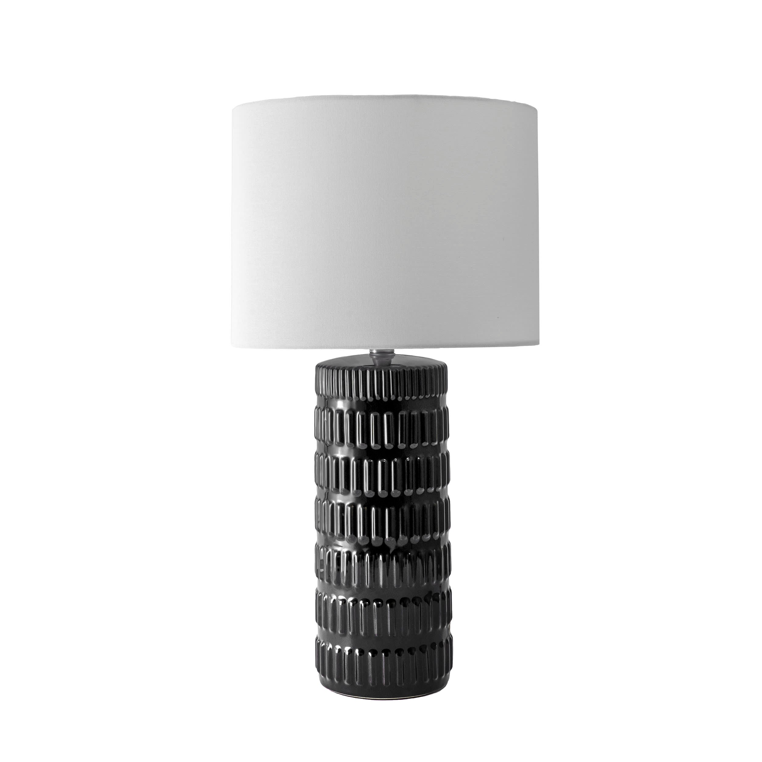 25-inch Tangela Ridged Ceramic Table Lamp | Black