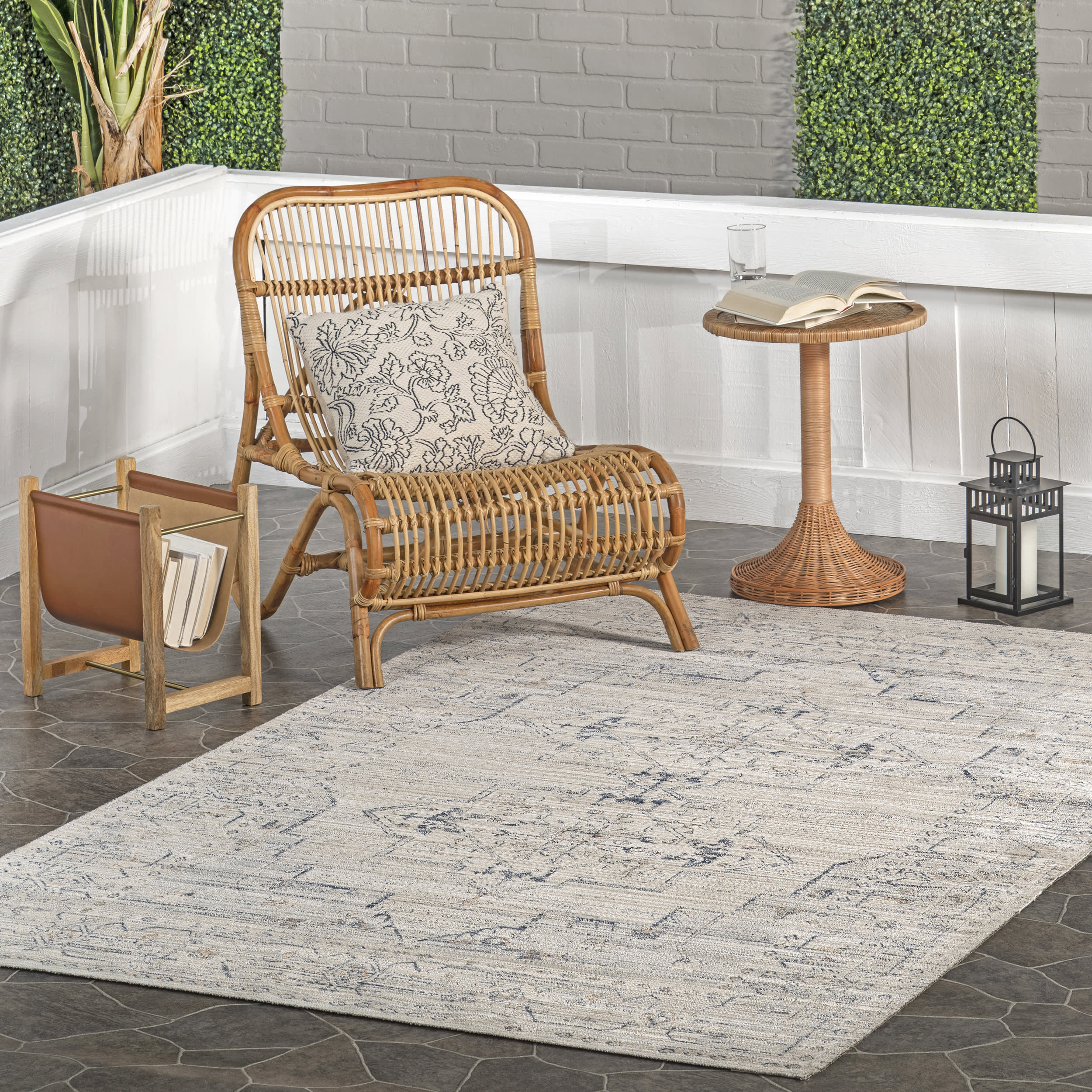 Zelly Medallion Washable Indoor/Outdoor Rug | Beige