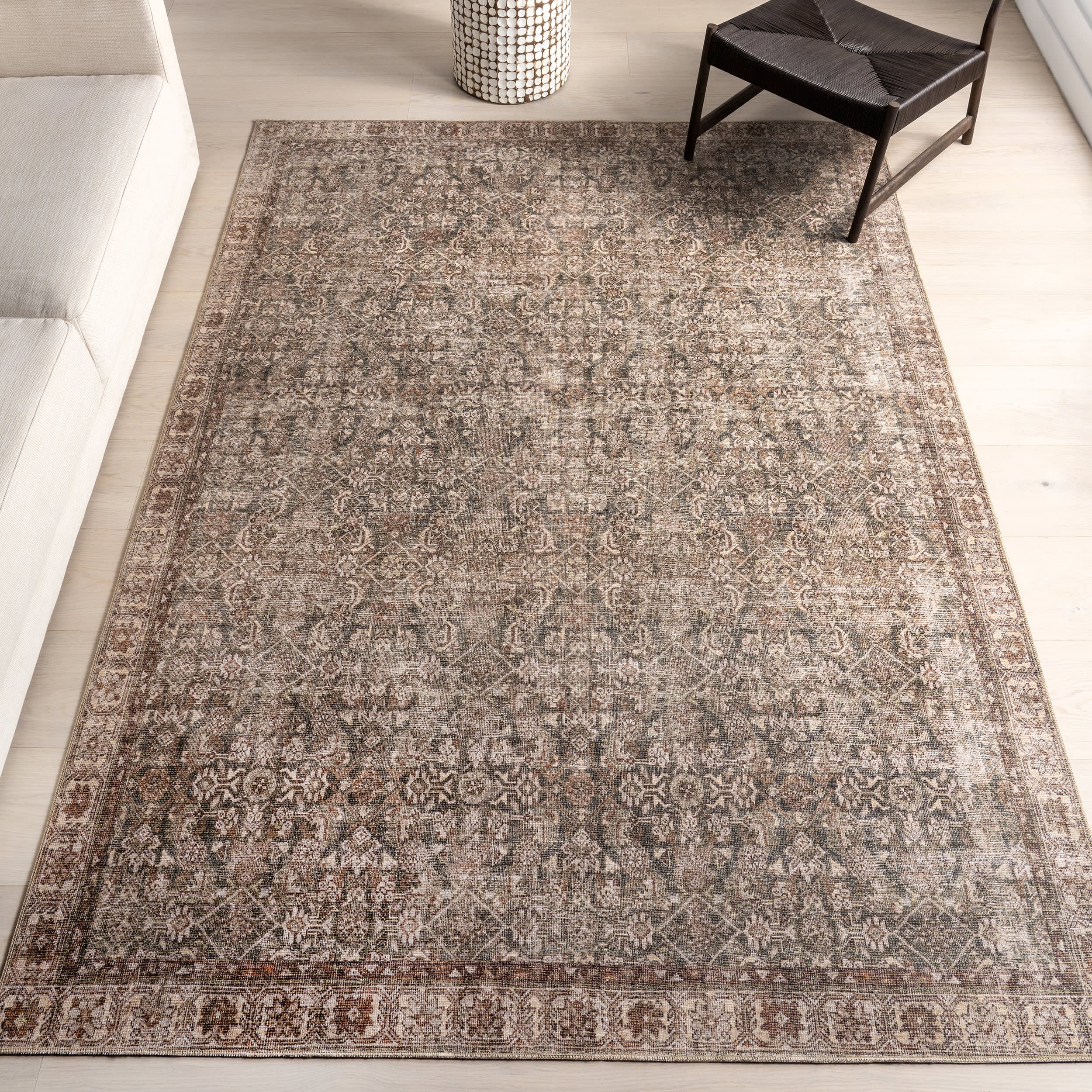 Fair Hills Antiqued Jute-Blend Rug | Brown