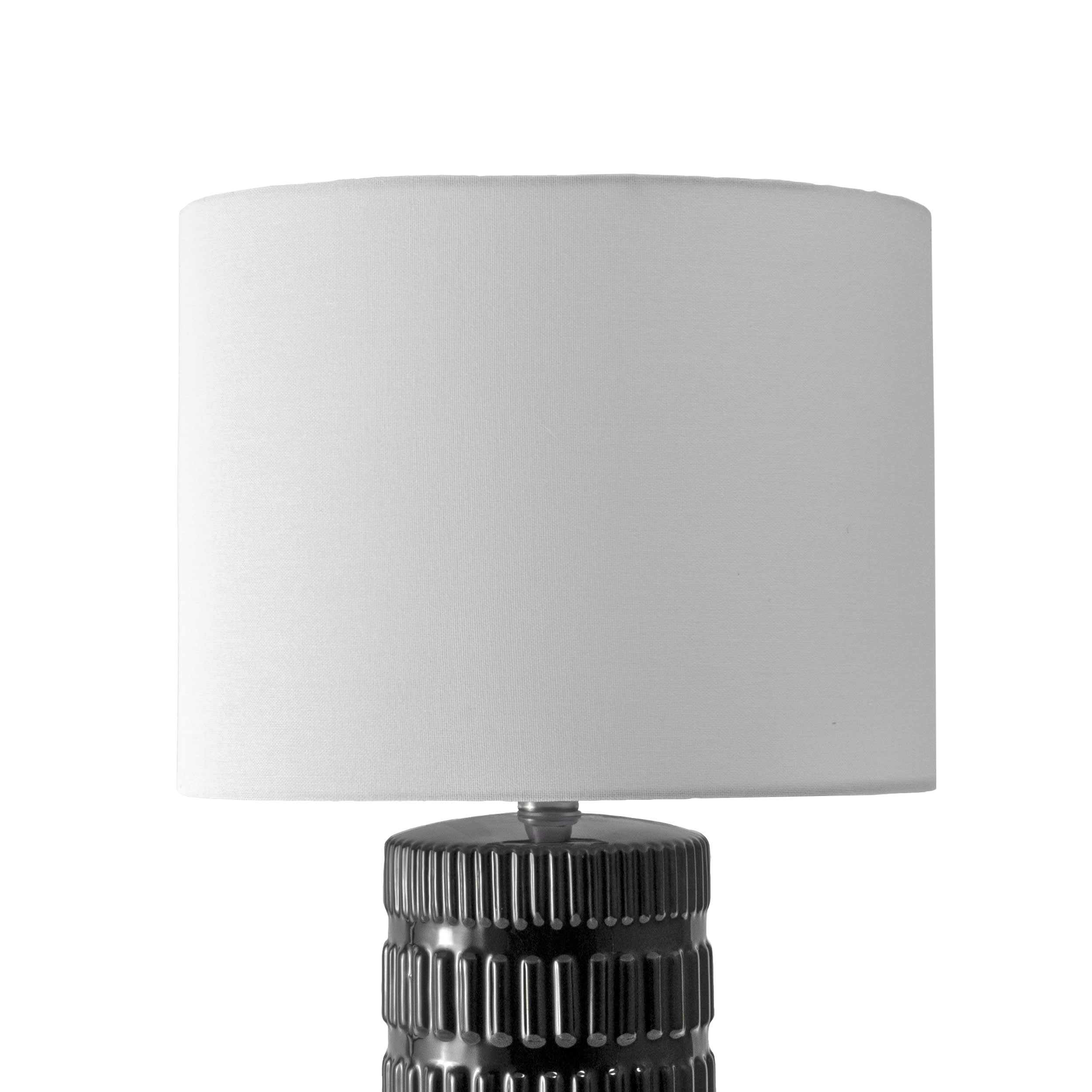 25-inch Tangela Ridged Ceramic Table Lamp | Black