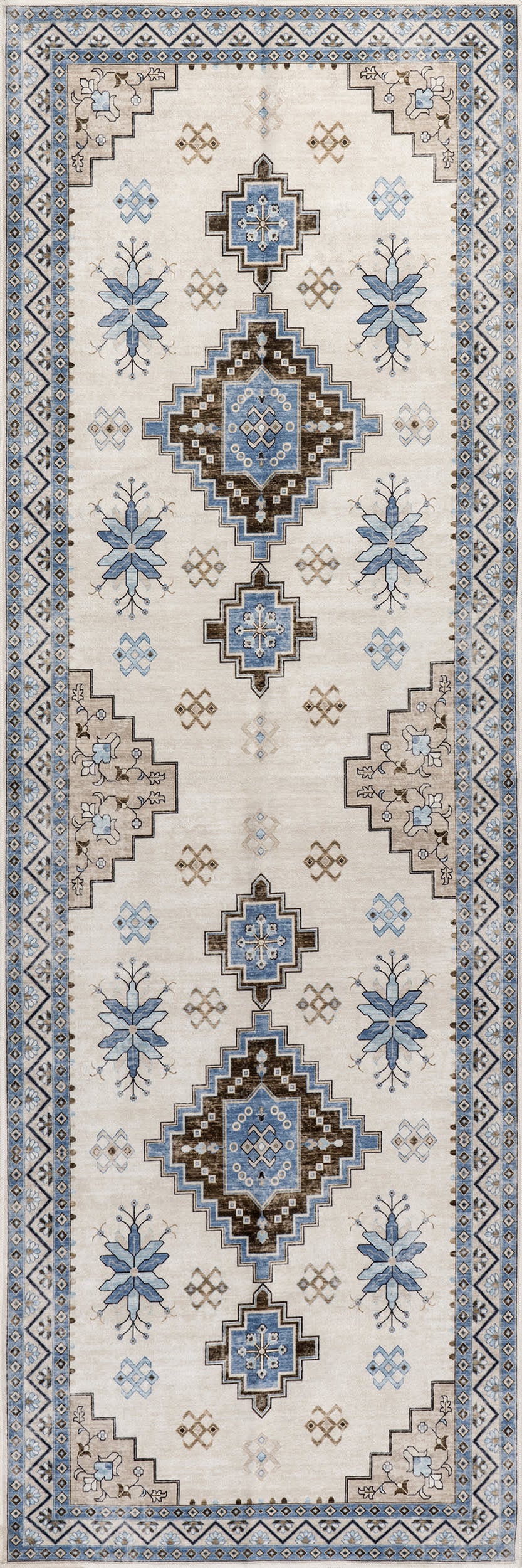 Clovebud Medallion Washable Rug | Blue