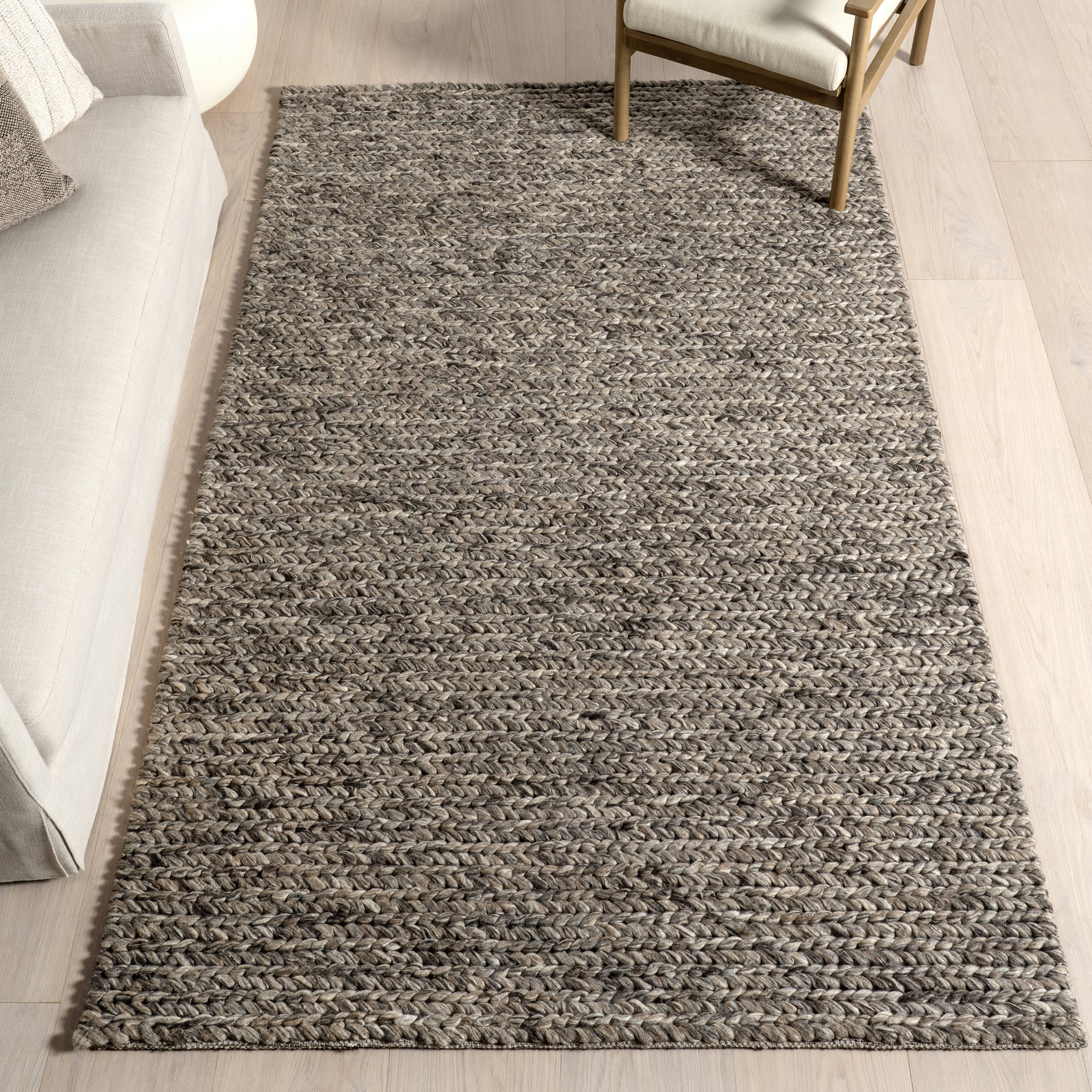 Softest Knit Wool Rug | Grey