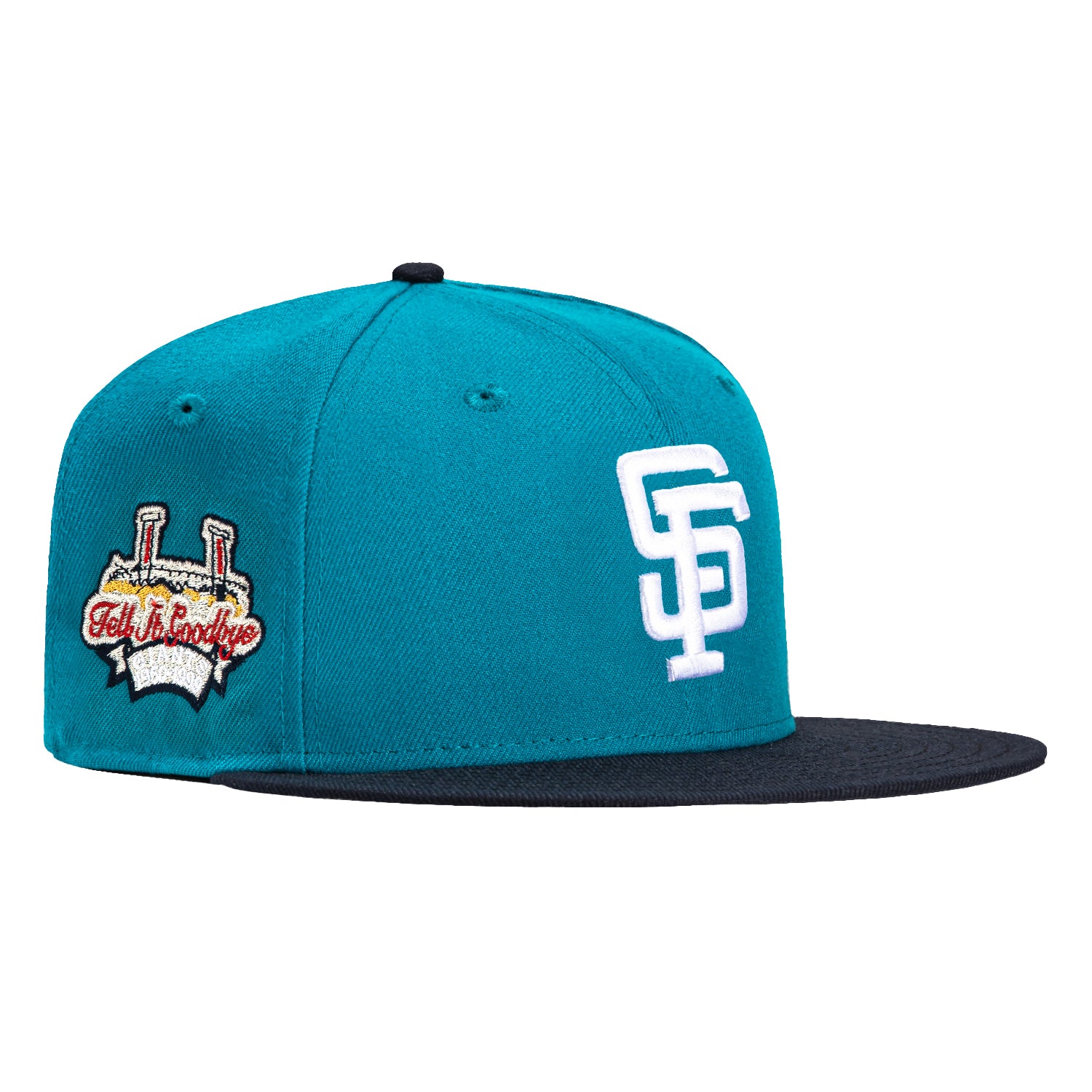 New Era 59Fifty San Francisco Giants Tell It Goodbye Patch Hat - Teal, Navy, White