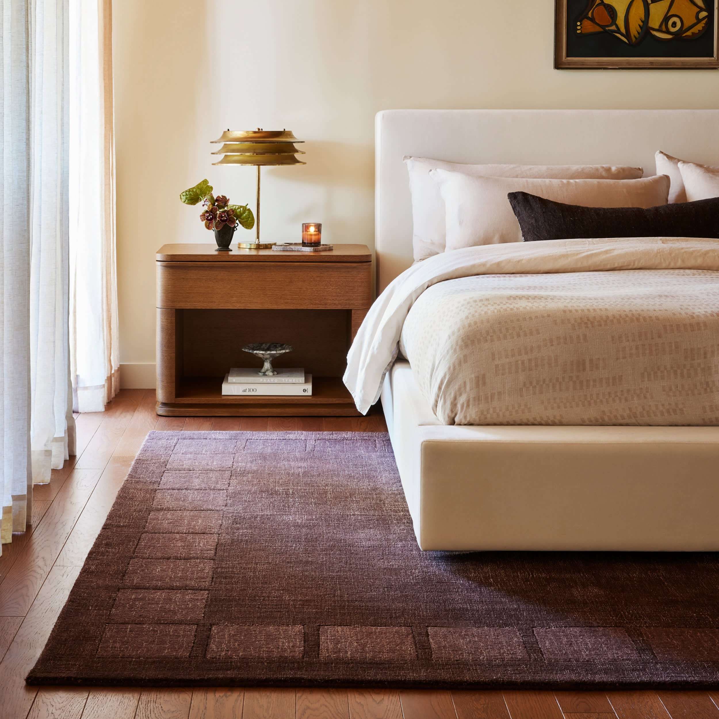 Petra High-Low Wool-Blend Rug | Truffle Brown