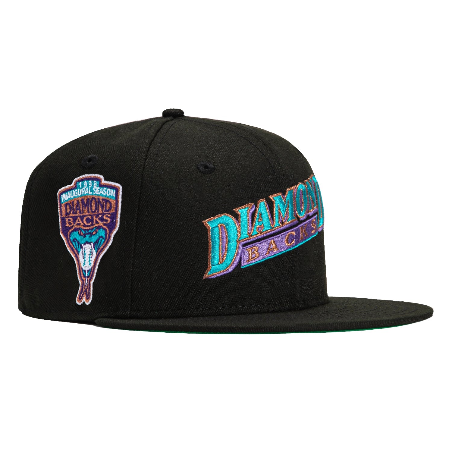 New Era 59Fifty Black Dome Arizona Diamondbacks Inaugural Patch Jersey Word Hat - Black