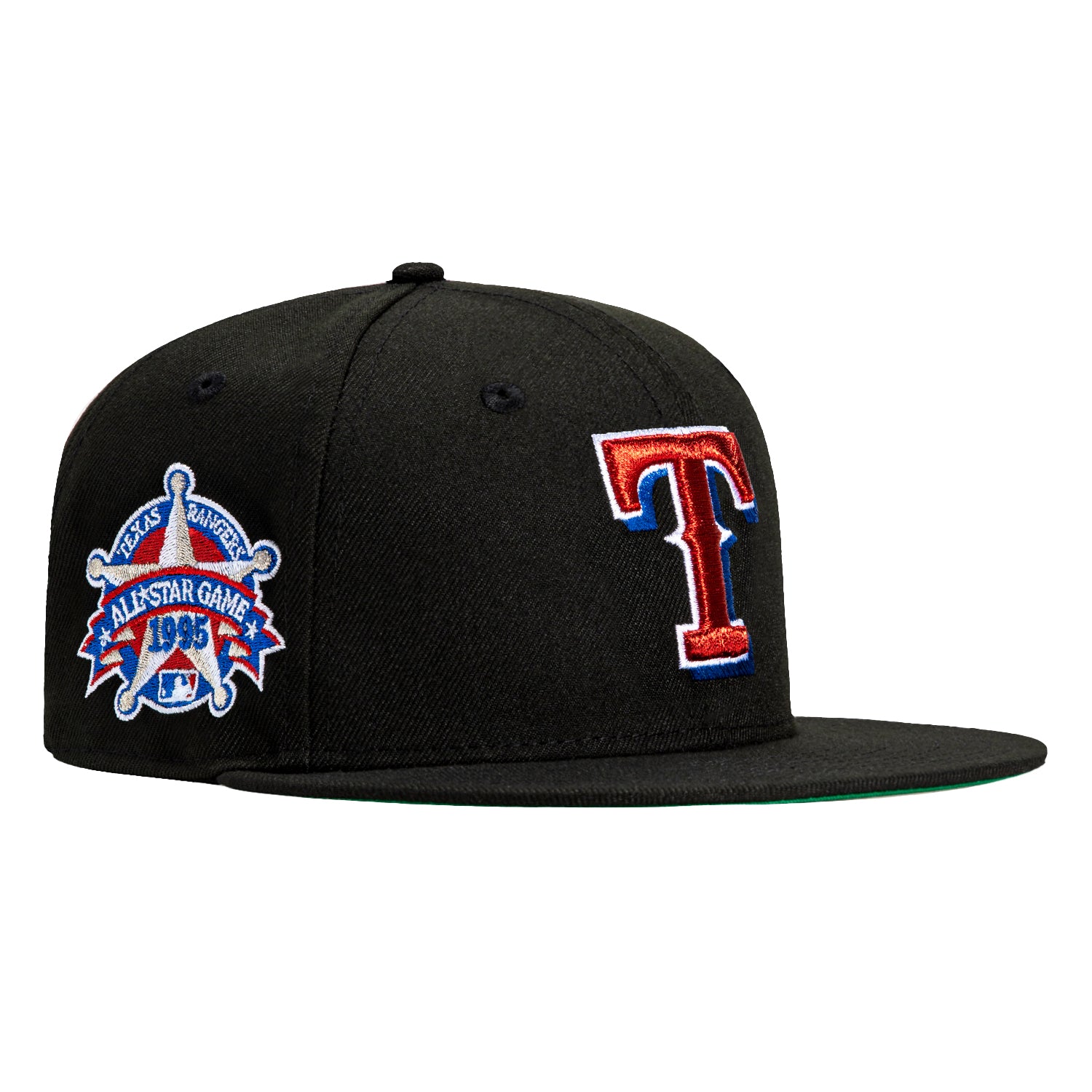 New Era 59Fifty Black Dome Texas Rangers 1995 All Star Game Patch Hat - Black