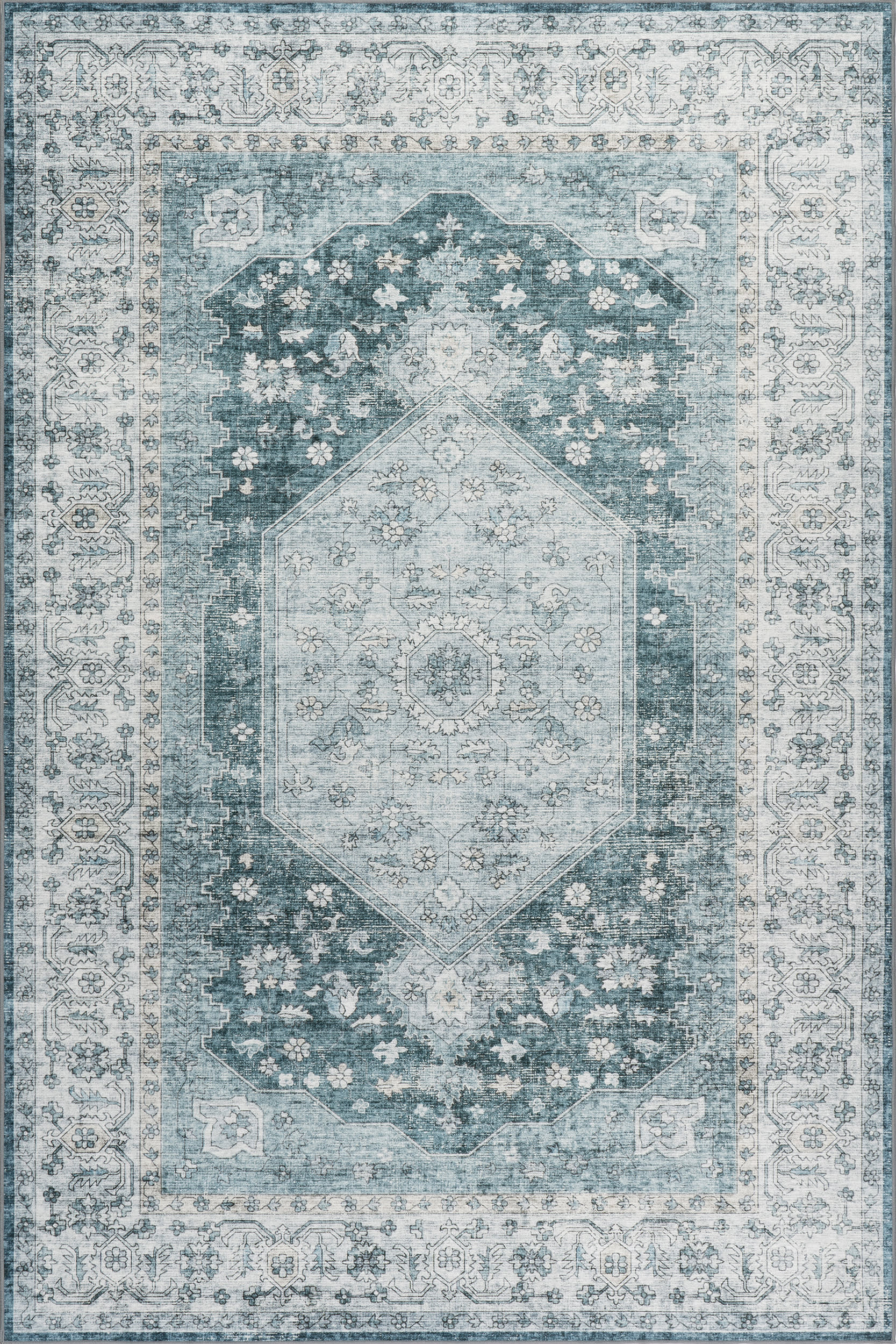 Nyomi Spill Proof Washable Rug | Green