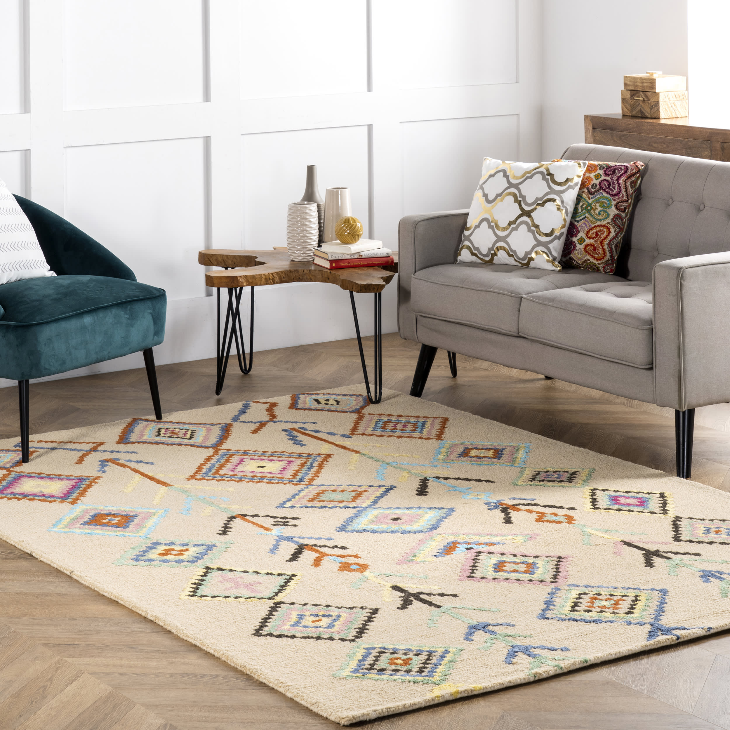 Ezra Moroccan Diamond Rug | Ivory