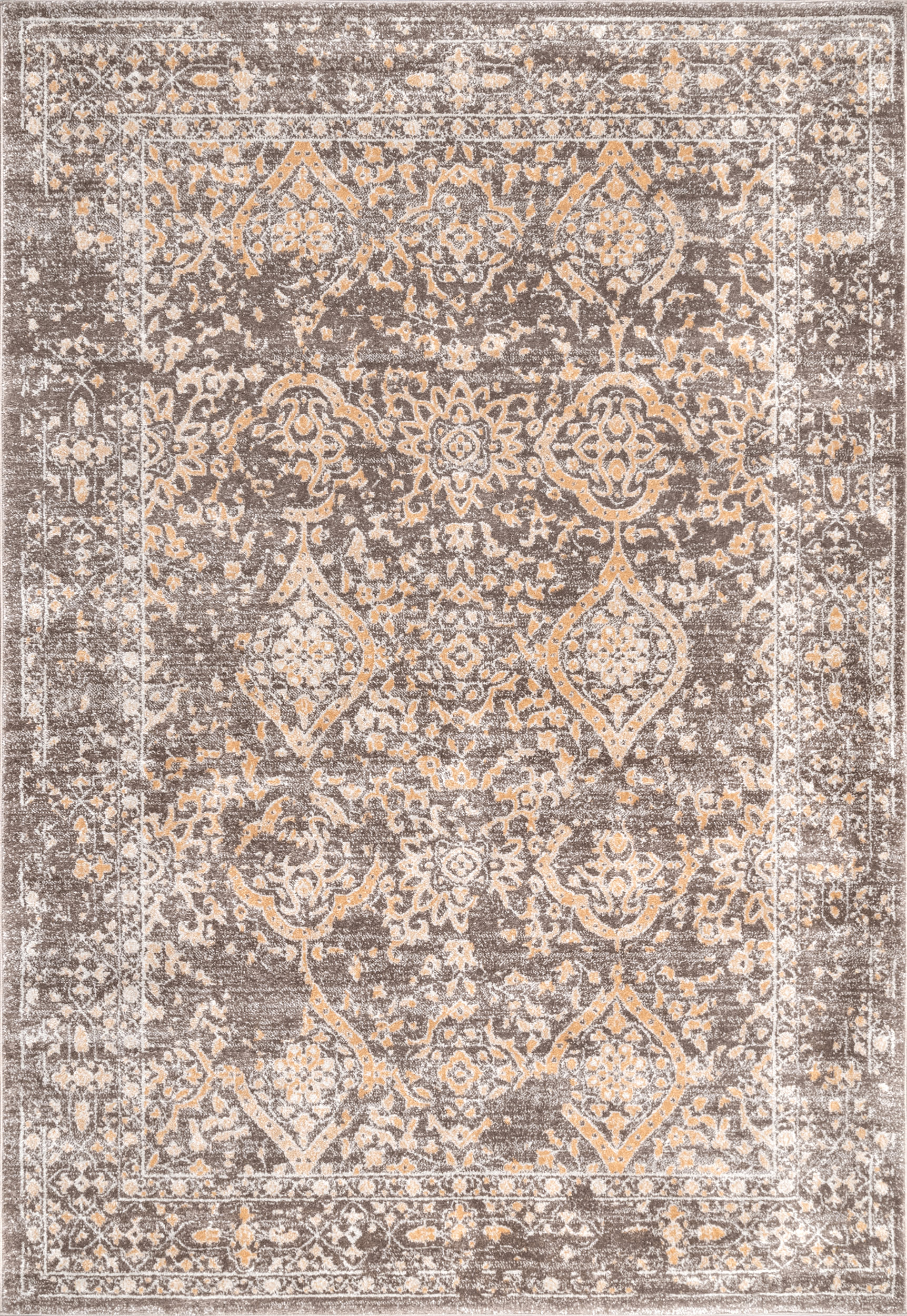 Floral Ornament Rug | Brown