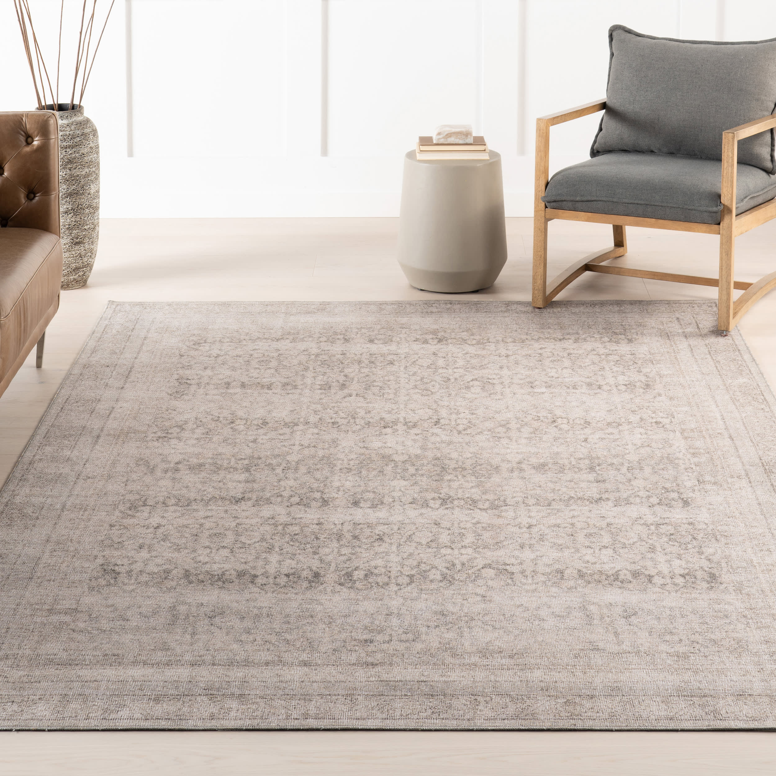 Basking Ridge Antiqued Jute-Blend Rug | Grey