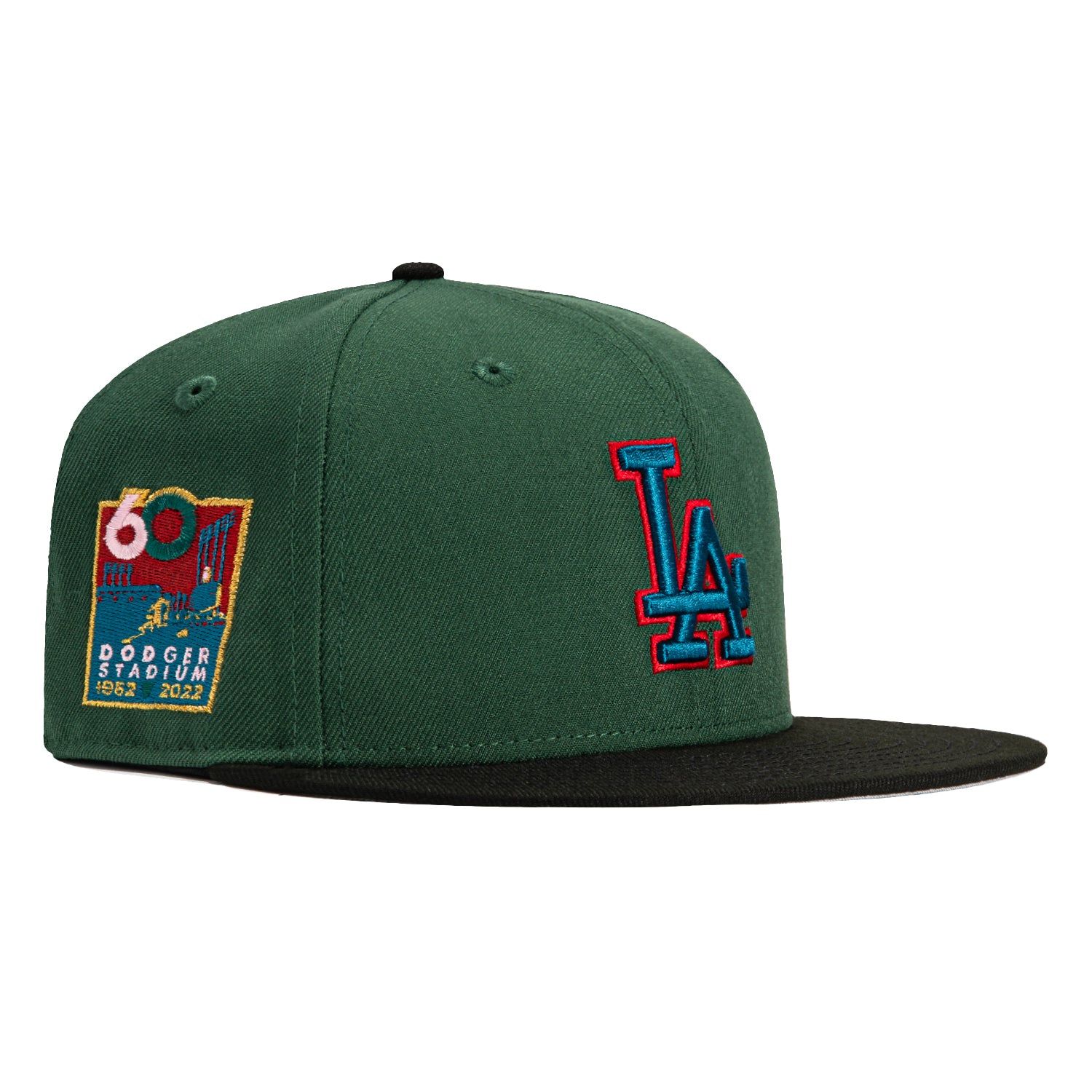 New Era 59Fifty Los Angeles Dodgers 60th Anniversary Stadium Patch Hat - Green, Black, Indigo, Red