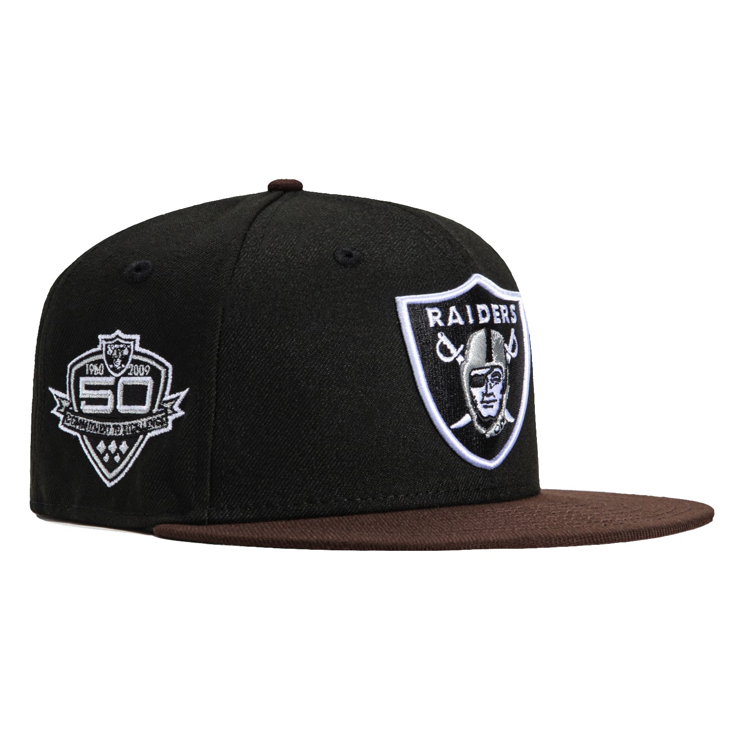 New Era 59Fifty Las Vegas Raiders 50th Anniversary Patch Hat - Black, Brown