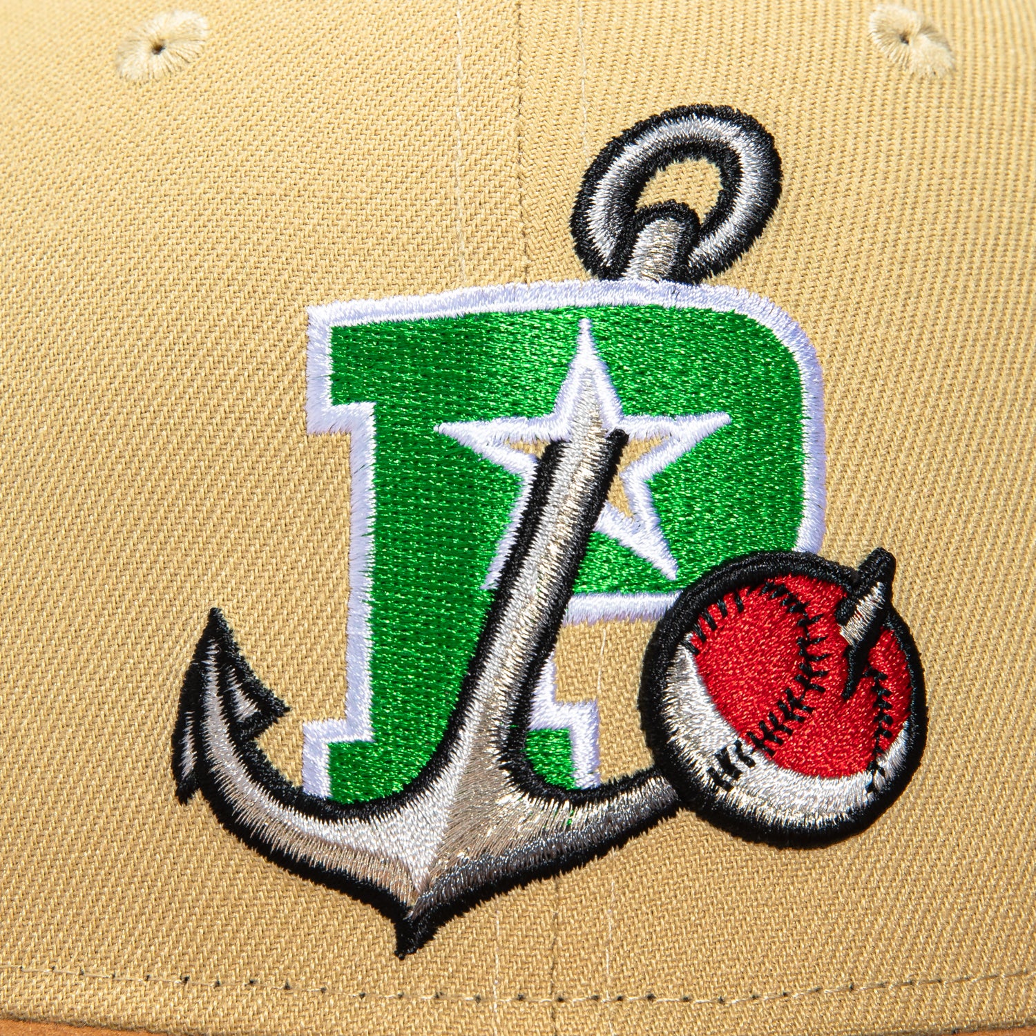 New Era 59Fifty Stockton Ports California League 75th Anniversary Patch Hat - Tan, Khaki