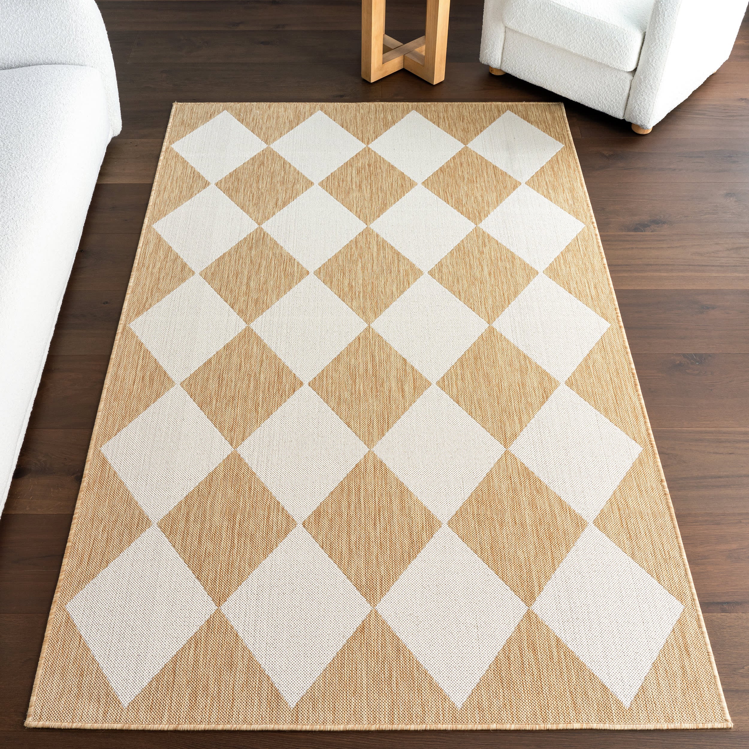 Adelaide Harlequin Indoor/Outdoor Rug | Tan