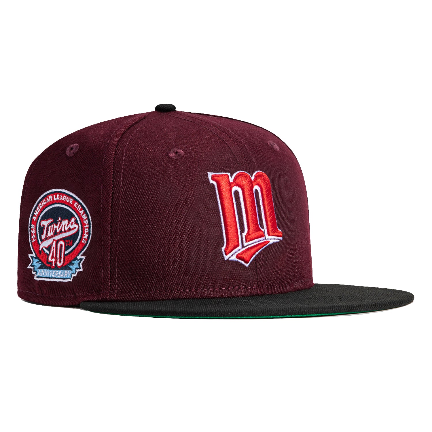 New Era 59Fifty Minnesota Twins 40th Anniversary Patch M Hat - Maroon, Black