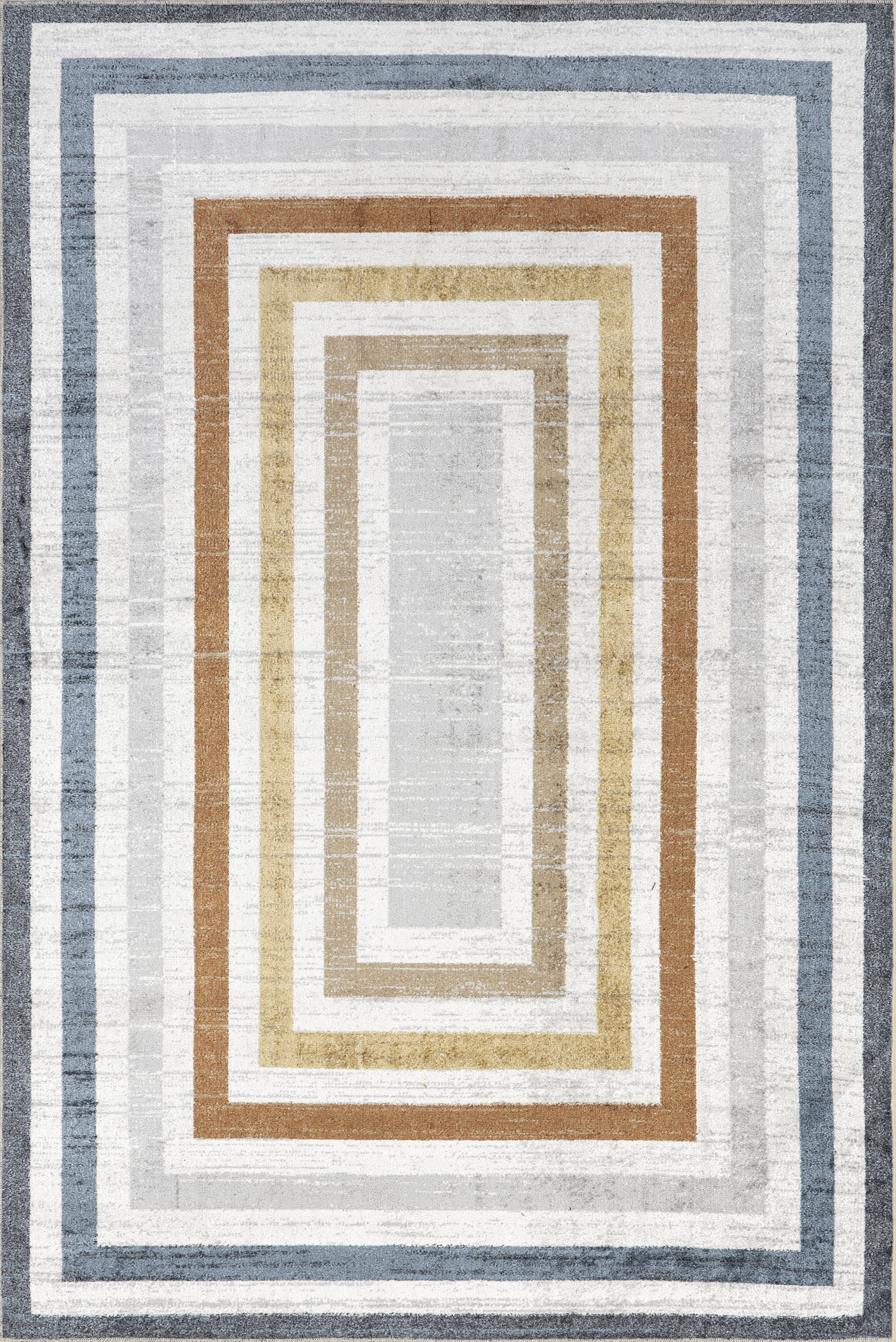 Lilac Striped Bordered Rug | Multicolor