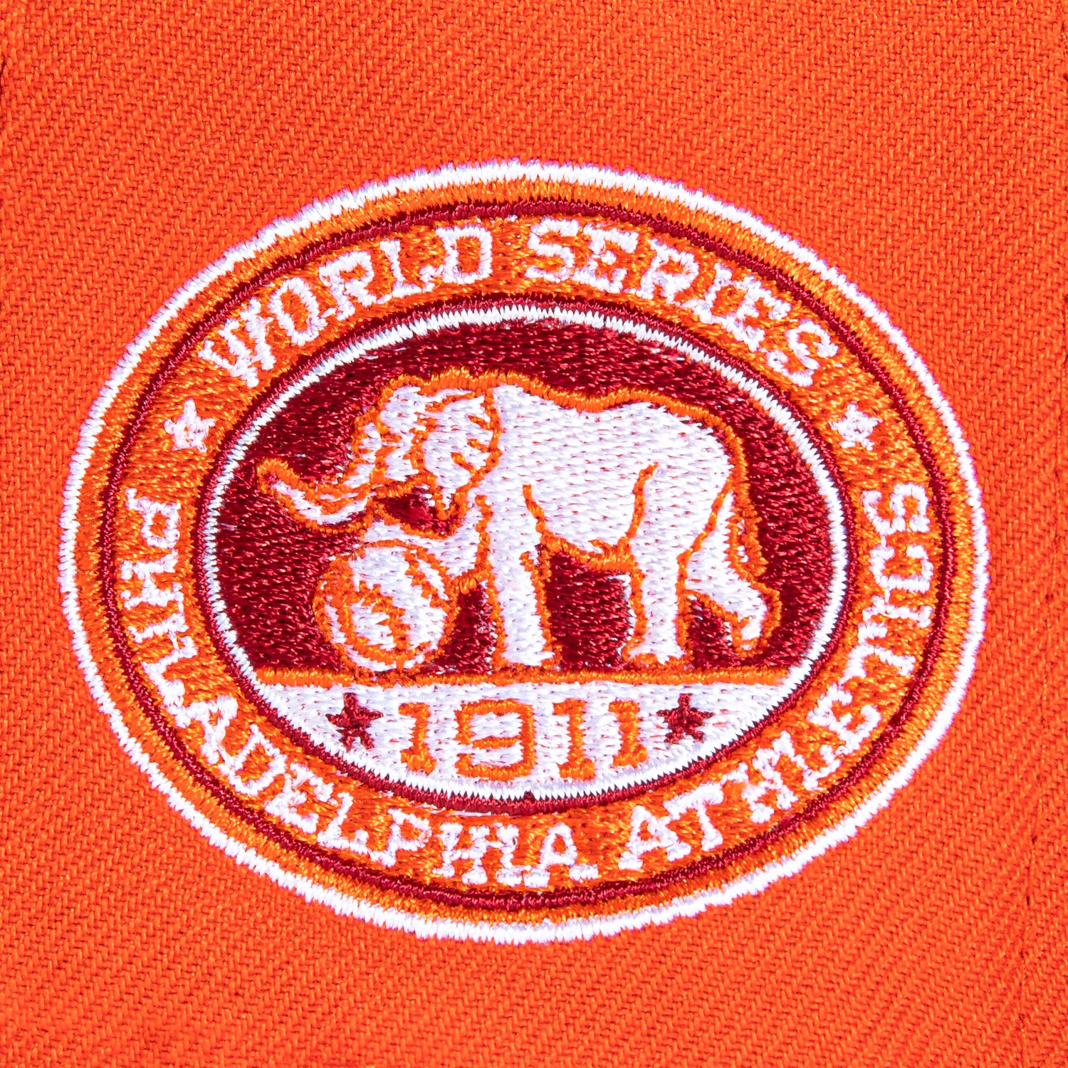 New Era 59Fifty Cord Visor Philadelphia Athletics 1911 World Series Patch Hat - Orange, Maroon