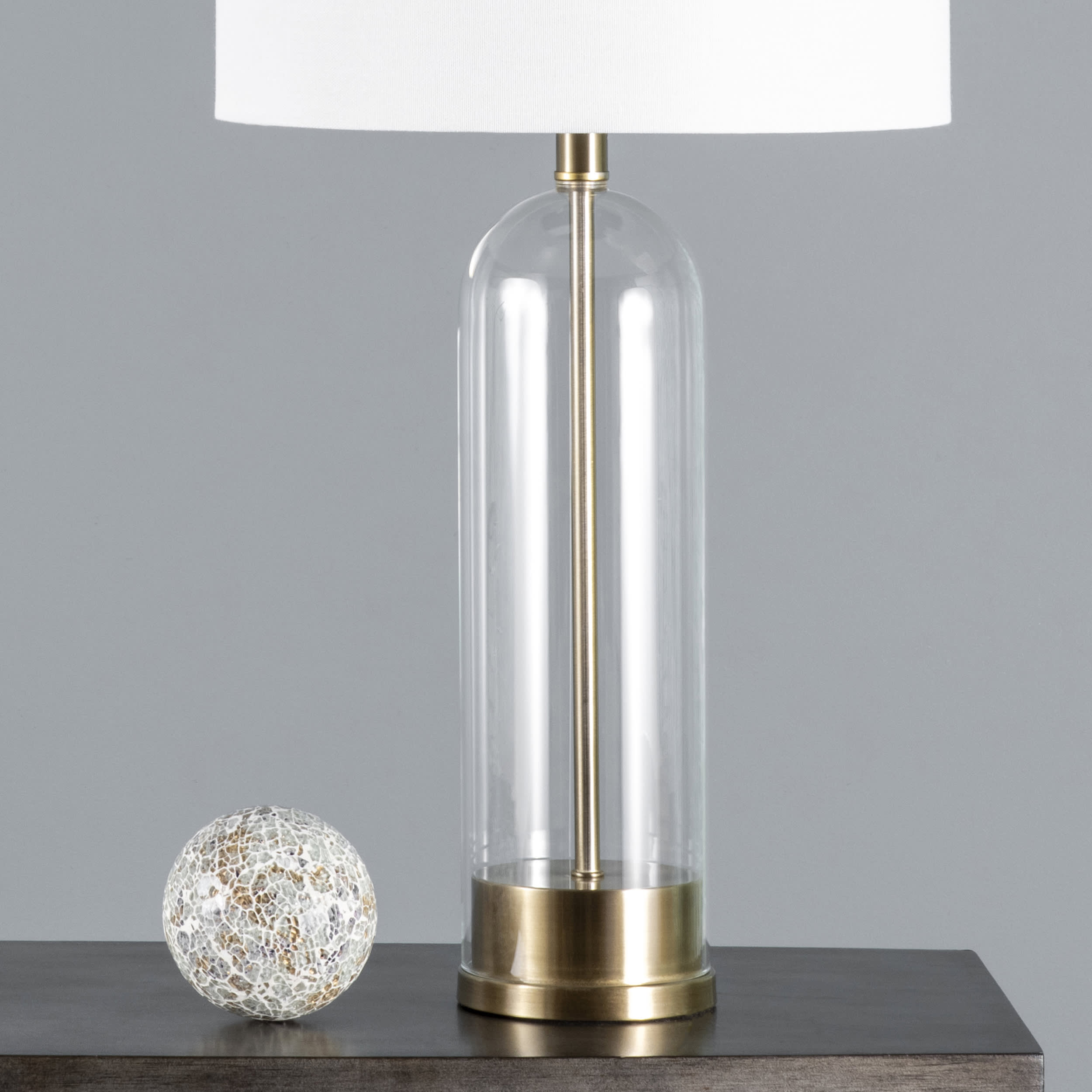 28-inch Tubular Glass Table Lamp | Gold