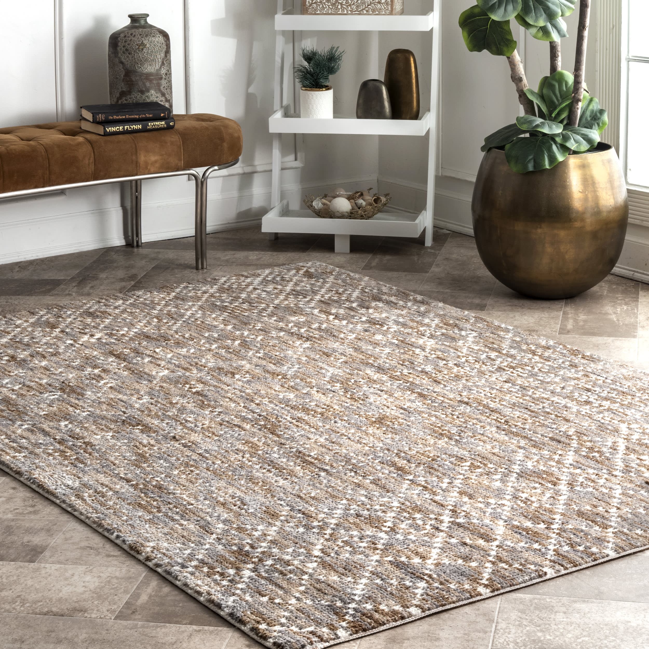 Modern Trellis Rug | Beige