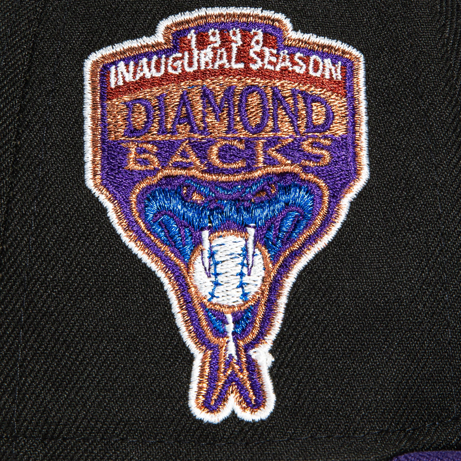 New Era 59Fifty Arizona Diamondbacks Inaugural Patch D Hat - Black, Purple, Royal, Metallic Copper