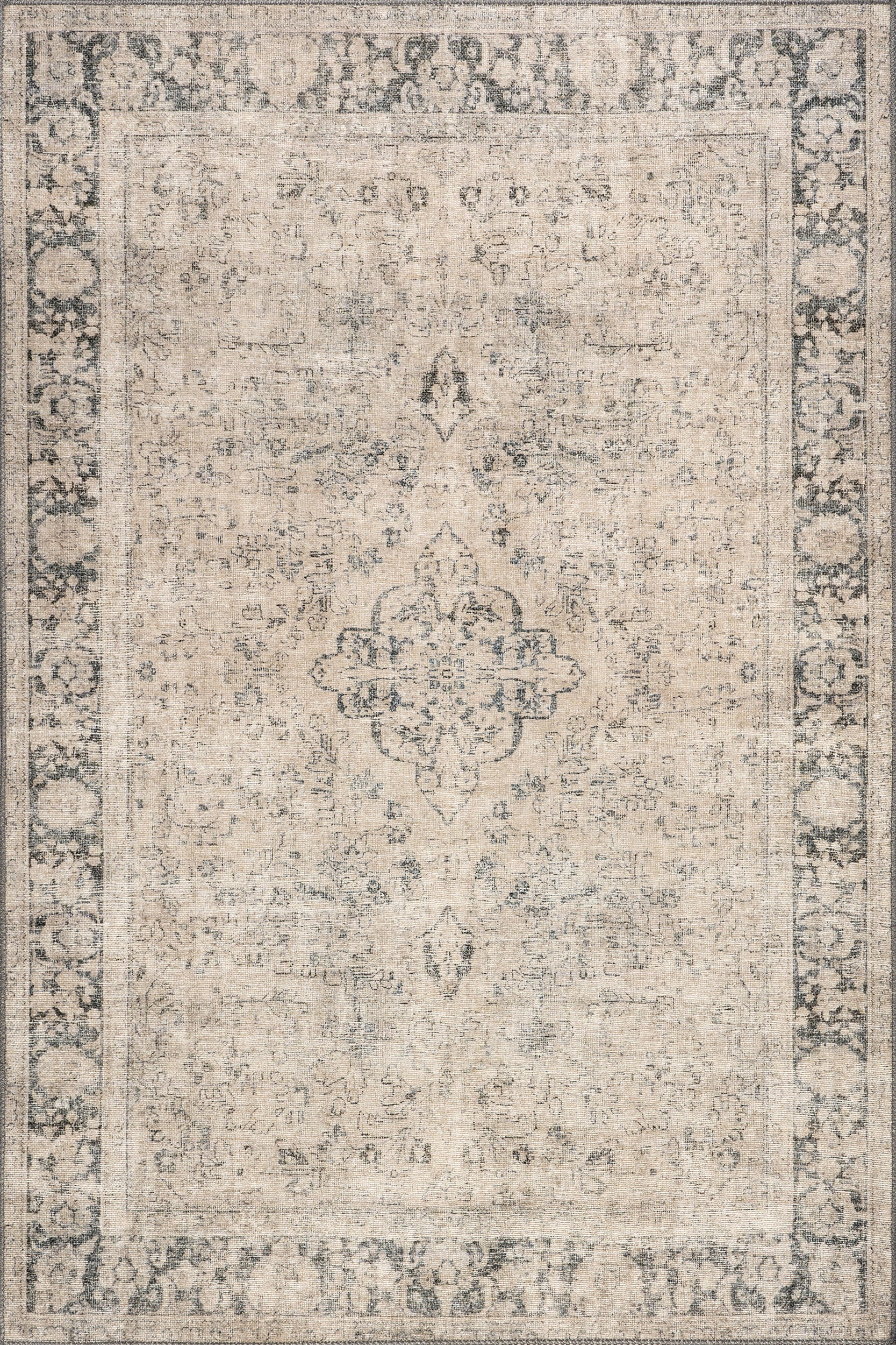 Montclair Antiqued Jute-Blend Rug | Grey