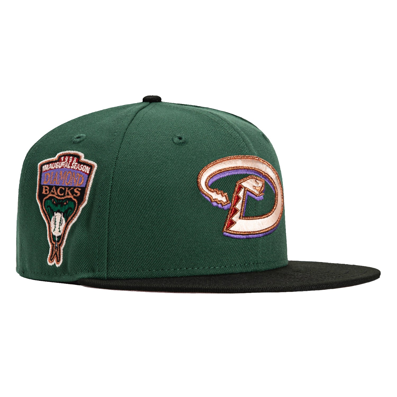 New Era 59Fifty Arizona Diamondbacks Inaugural Patch D Hat - Green, Black, Apricot, Metallic Copper