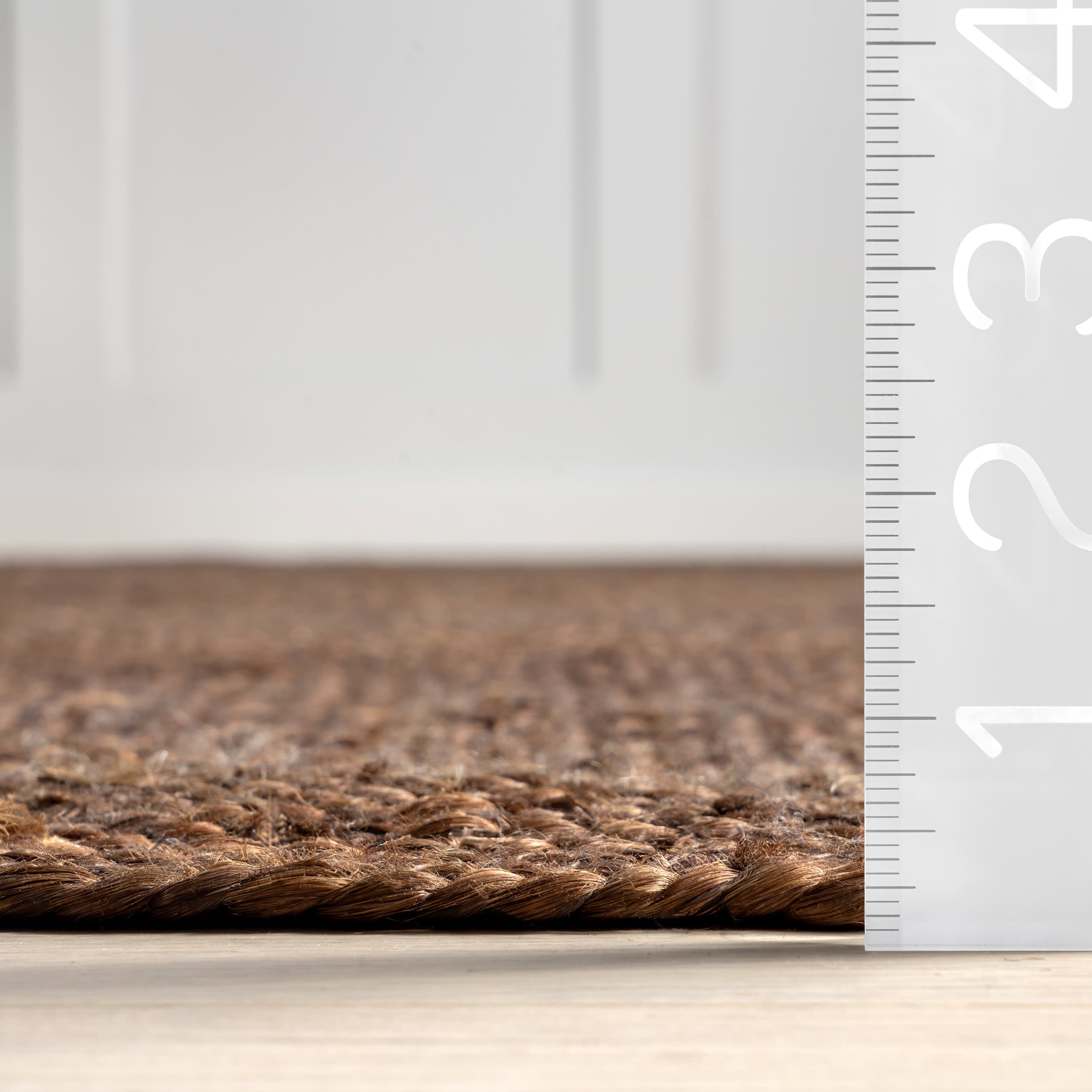 Juniper Jute Tiled Rug | Dark Brown