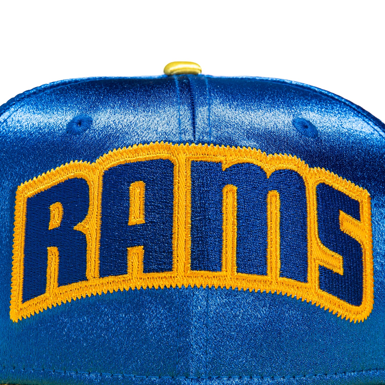 New Era 59Fifty Satin Stitch Los Angeles Rams Logo Patch Word Hat - Royal, Gold