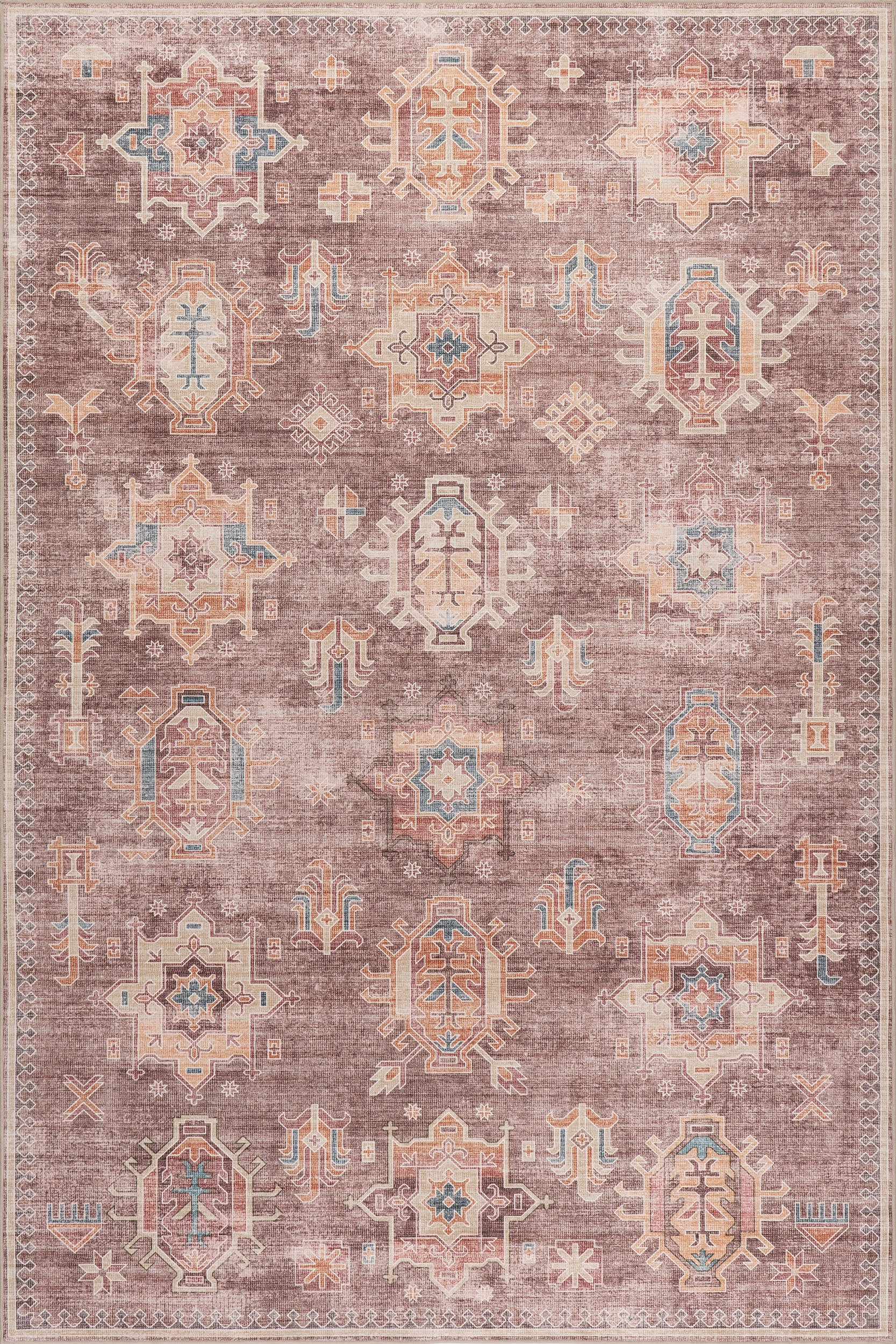 Araya Spill Proof Washable Rug | Brown