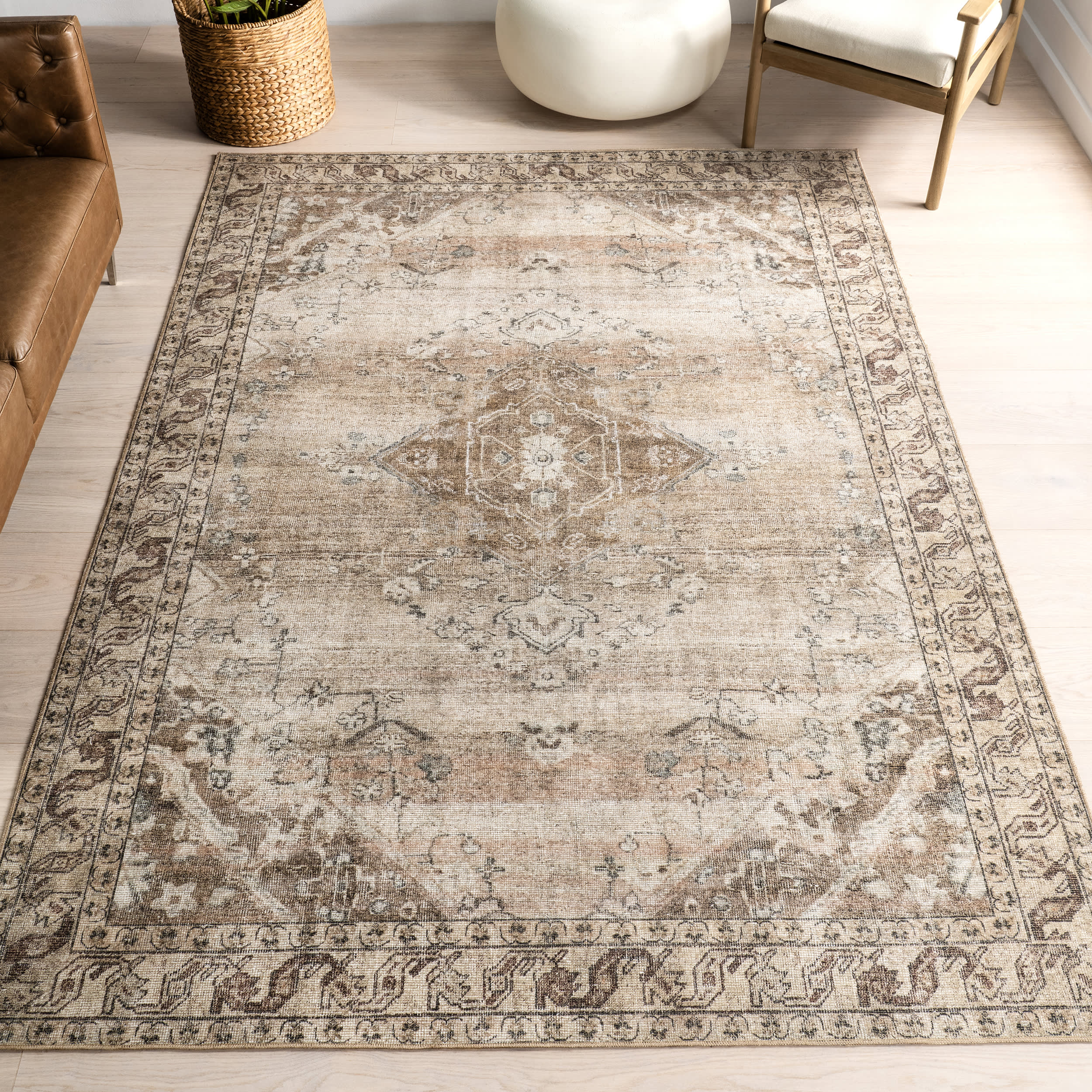 Bay Head Antiqued Jute-Blend Rug | Beige