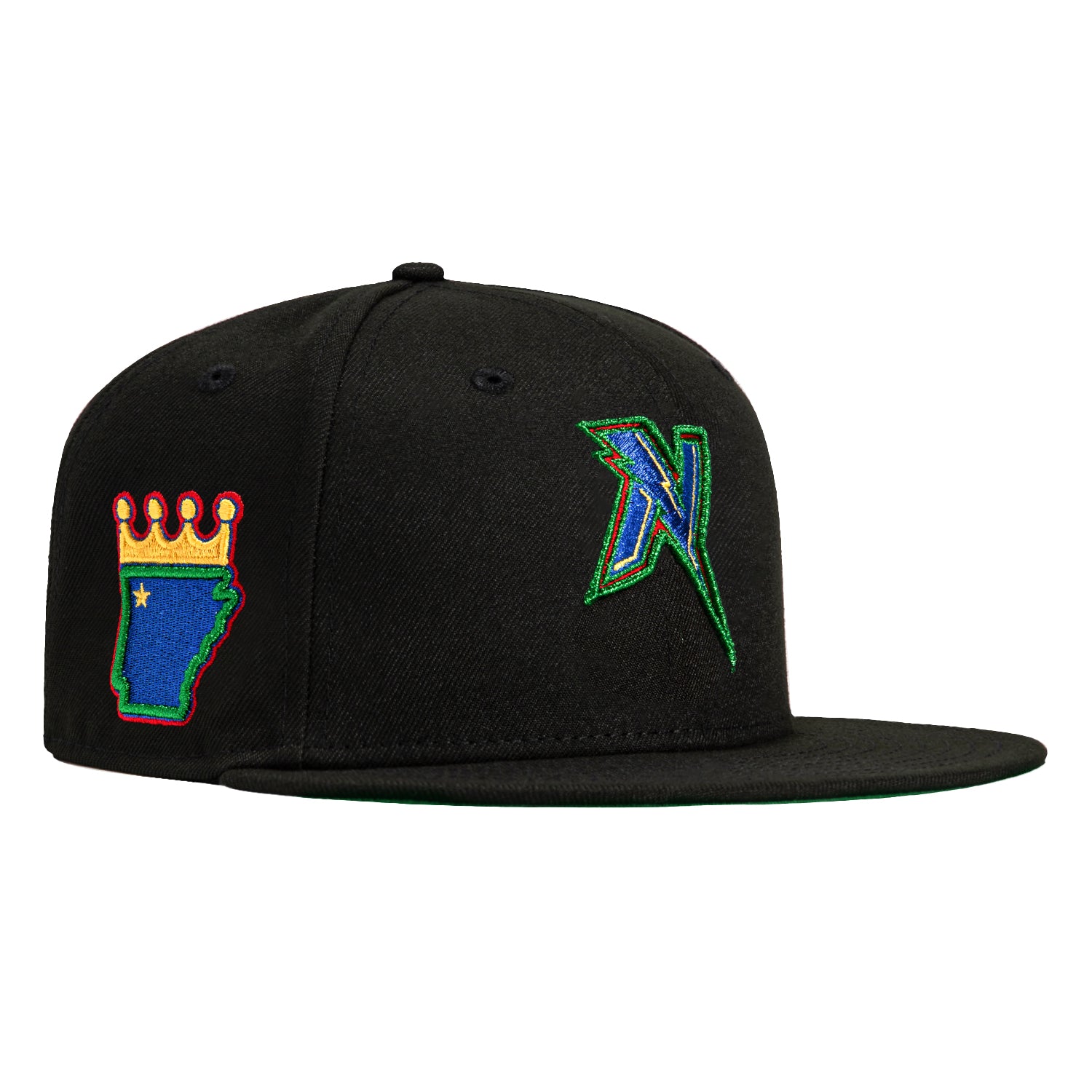 New Era 59Fifty Northwest Arkansas Naturals Logo Patch Hat - Black, Royal, Kelly, Red, Gold