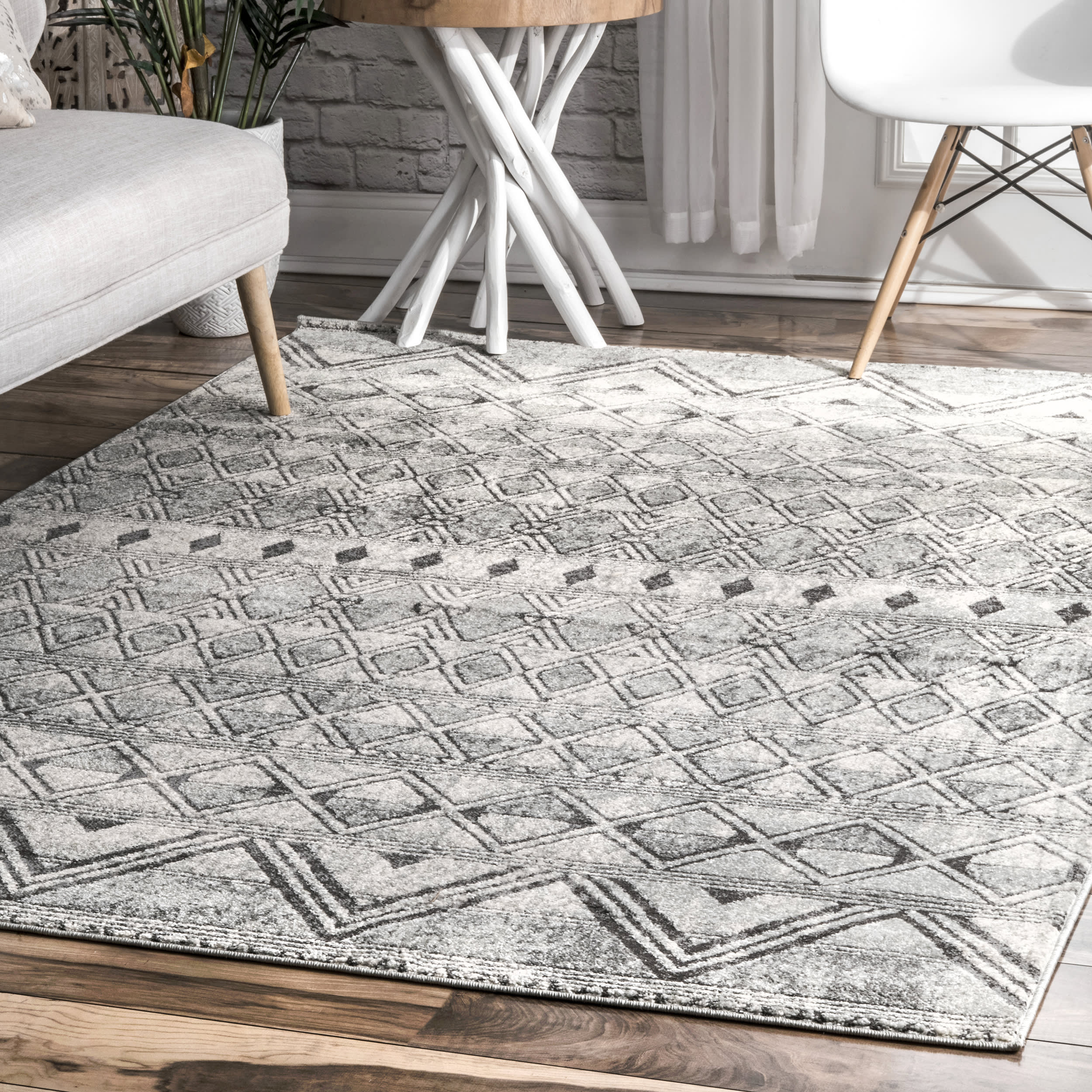 Banded Tribal Rug | Grey