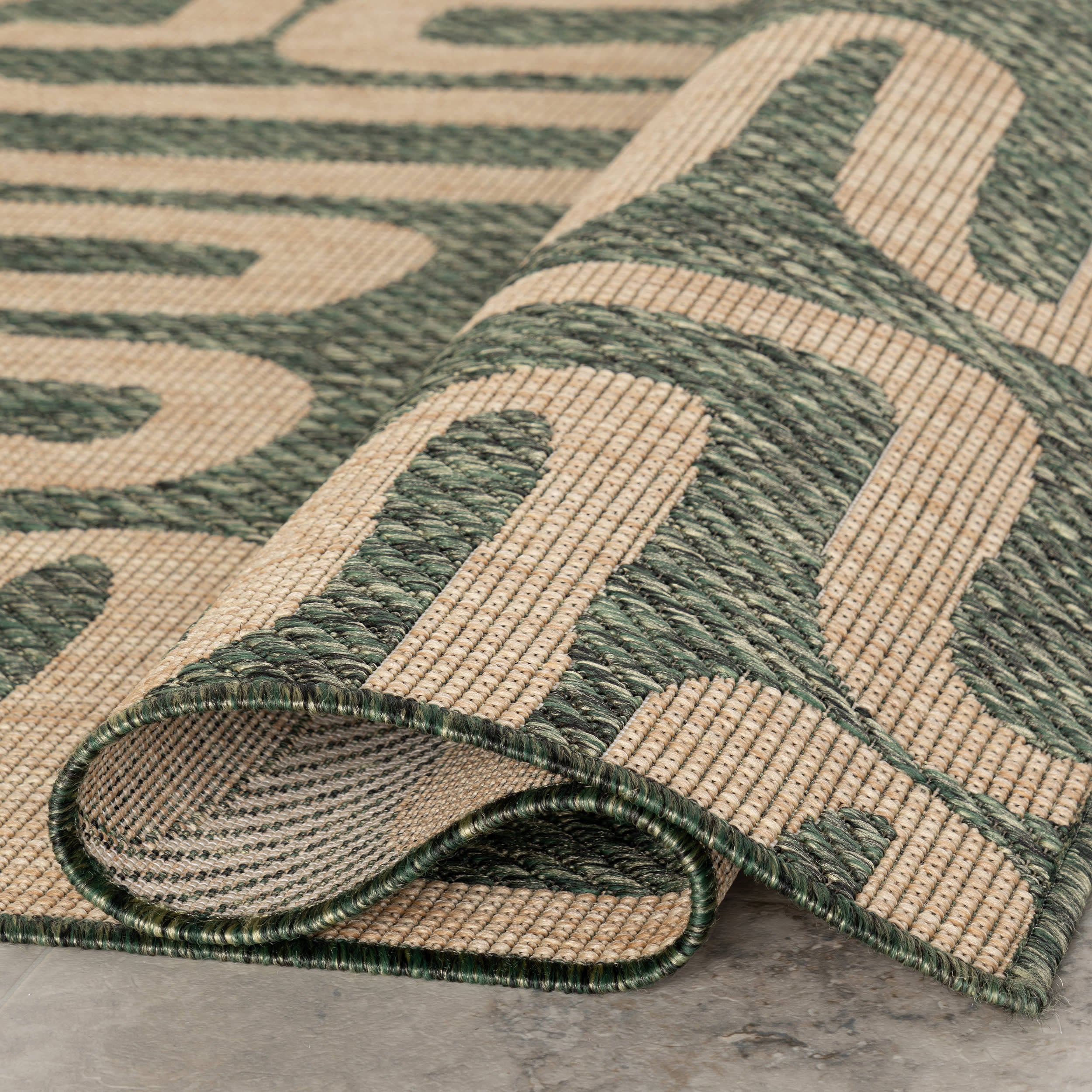 Elowyn Abstract Maze Indoor/Outdoor Rug | Green