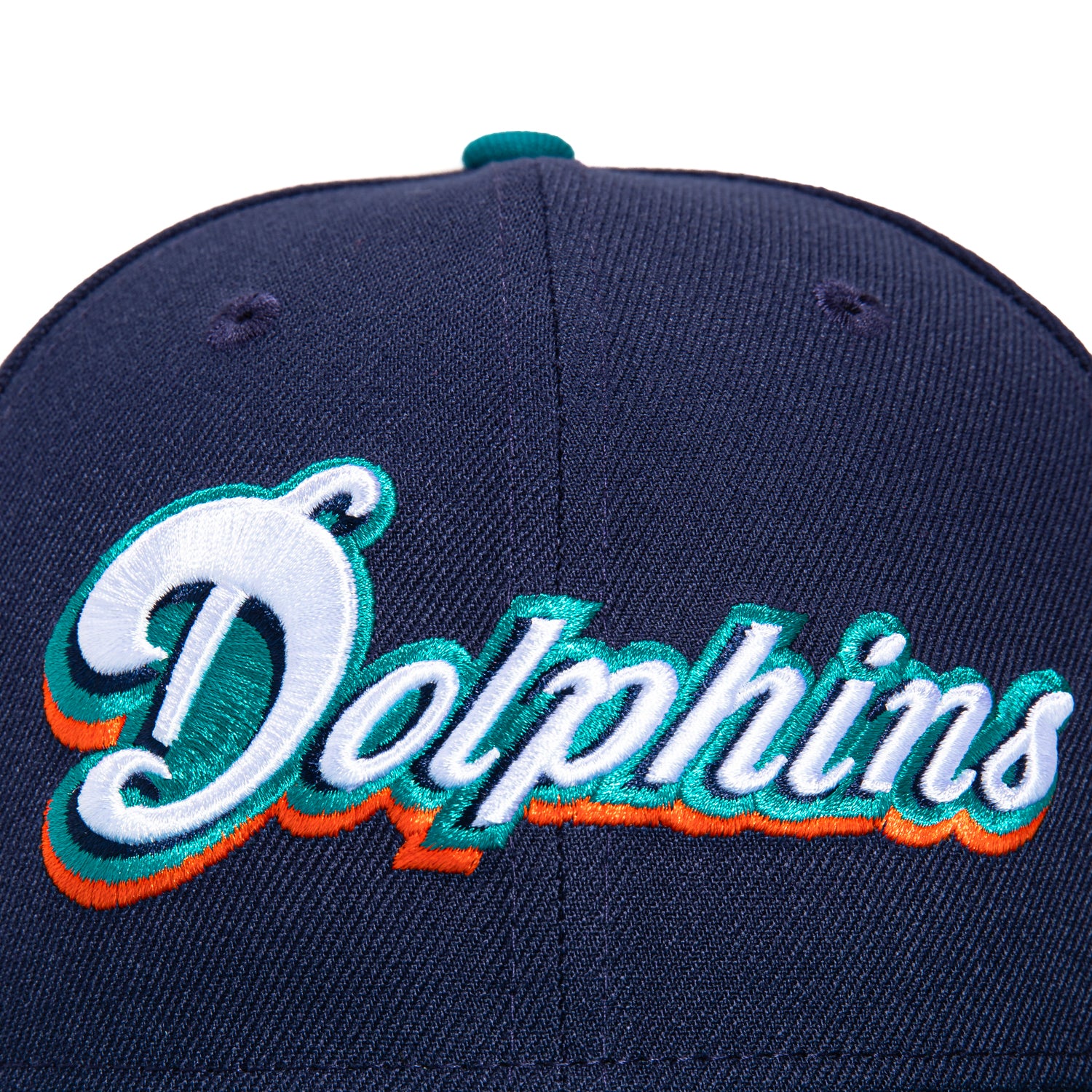 New Era 59Fifty Miami Dolphins 25th Anniversary Patch Word Hat - Navy, Teal