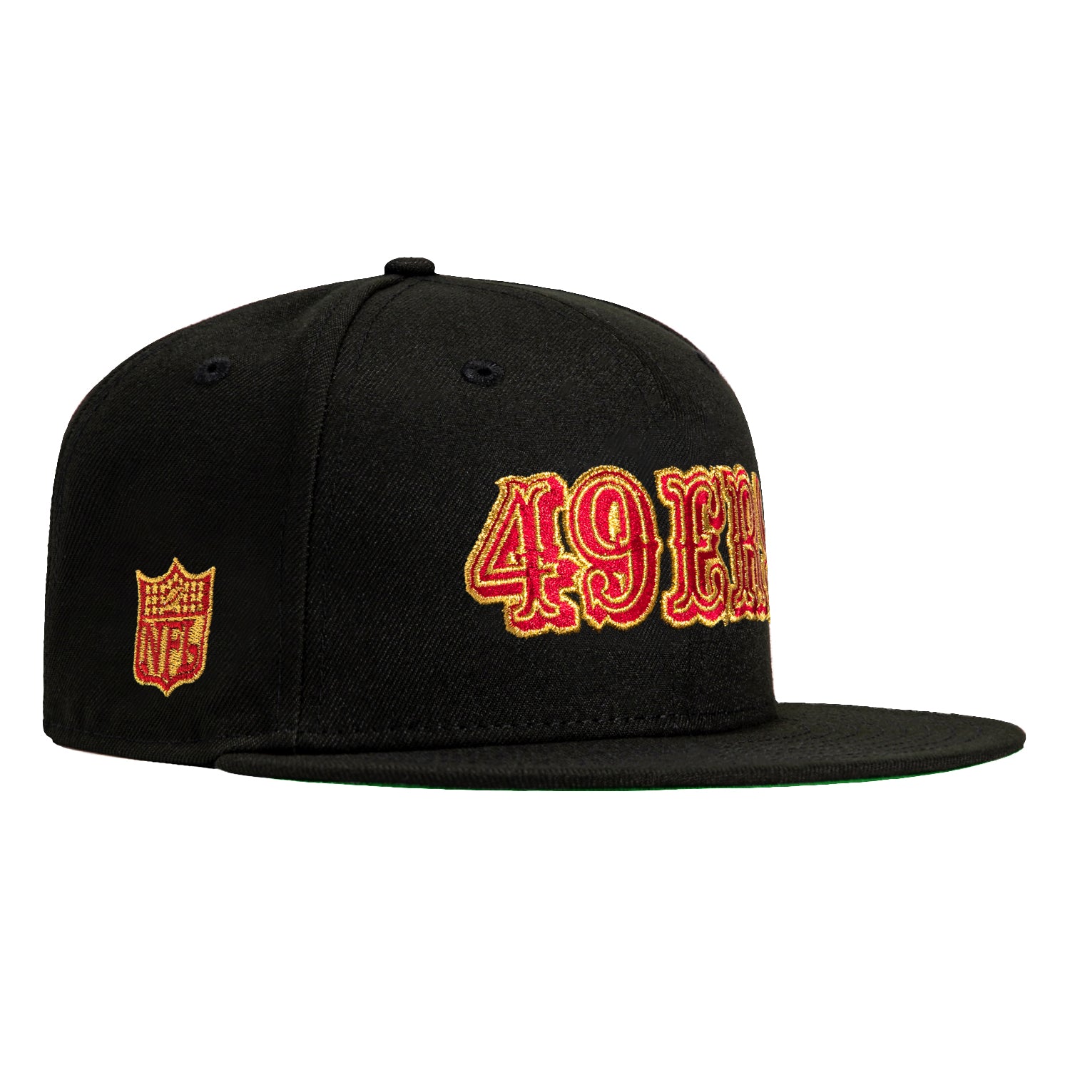 New Era 59Fifty San Francisco 49ers NFL Patch Word Hat - Black, Red, Metallic Gold