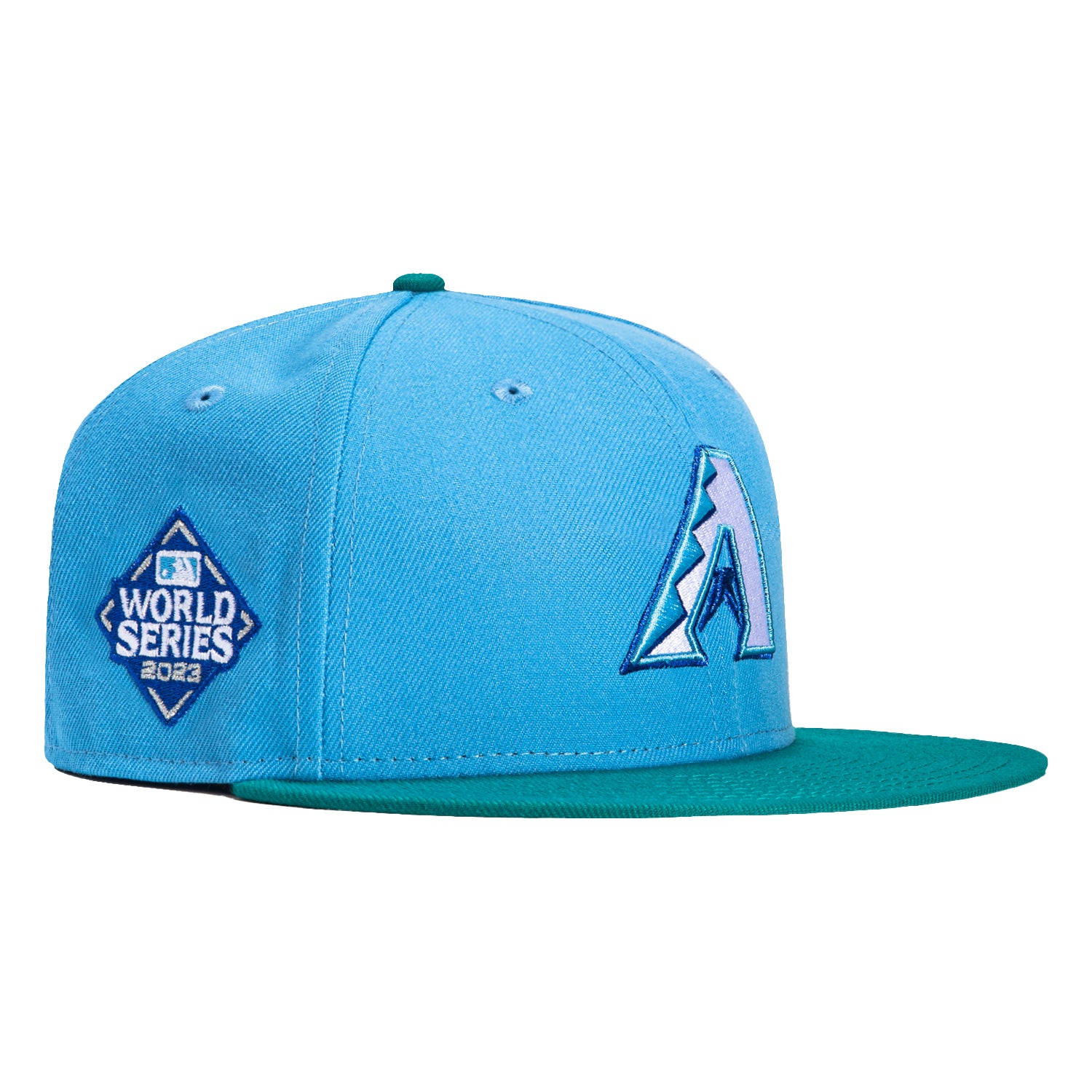 New Era 59Fifty Caribbean Waters Arizona Diamondbacks 2023 World Series Patch A Hat - Light Blue, Teal