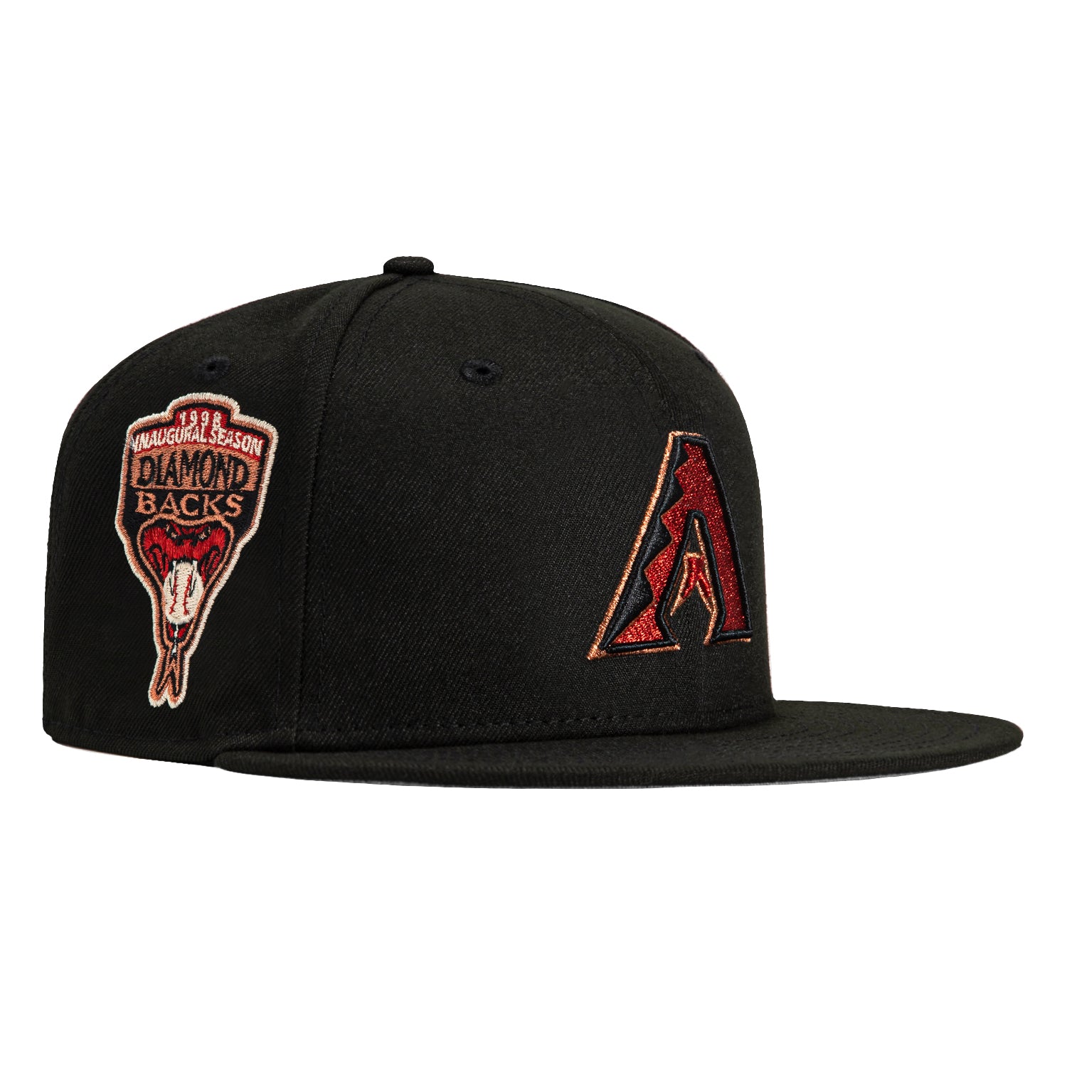 New Era 59Fifty Arizona Diamondbacks Inaugural Patch A Hat - Black, Red, Metallic Copper