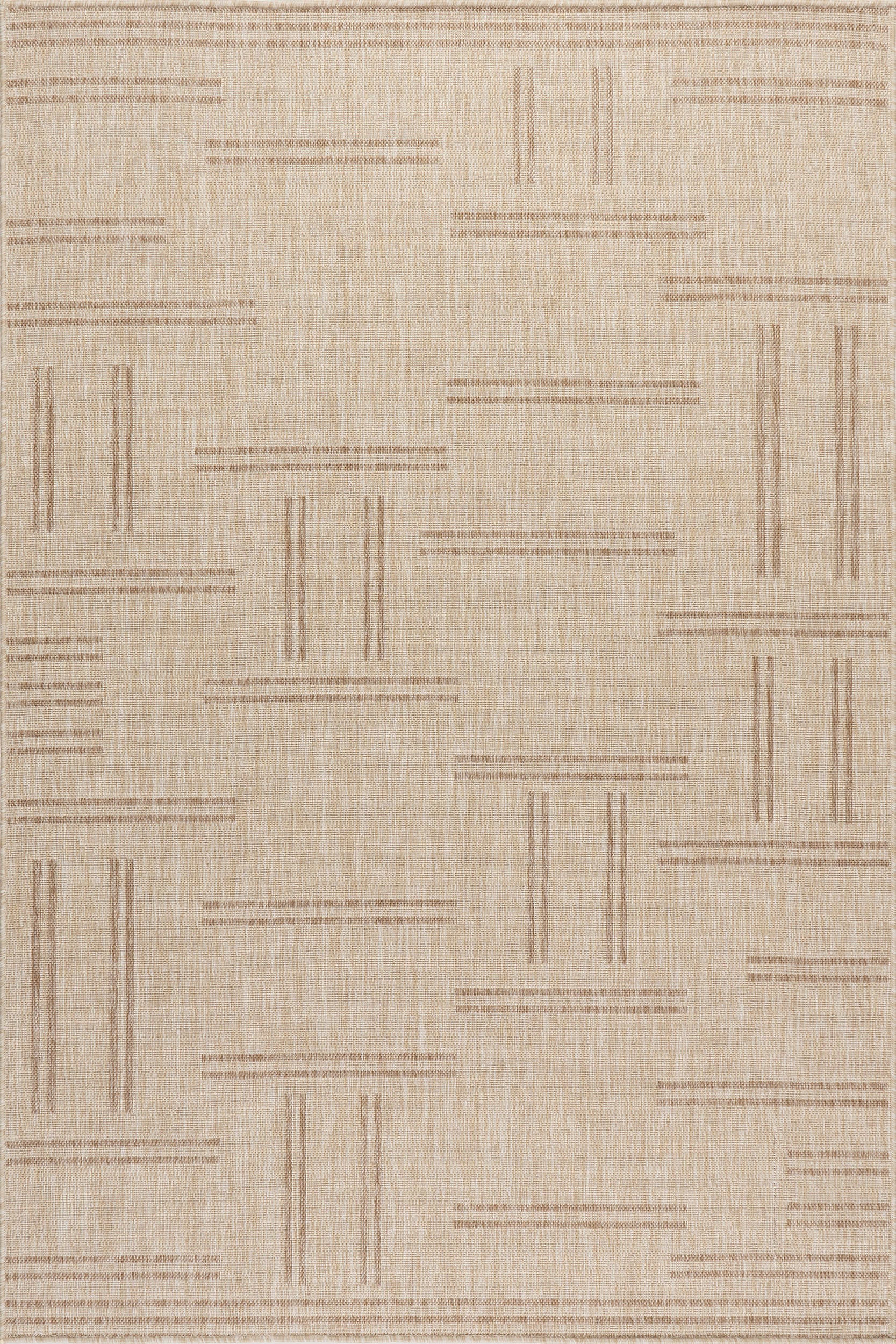 Anaya Perpendicular Lines Indoor/Outdoor Rug | Light Beige