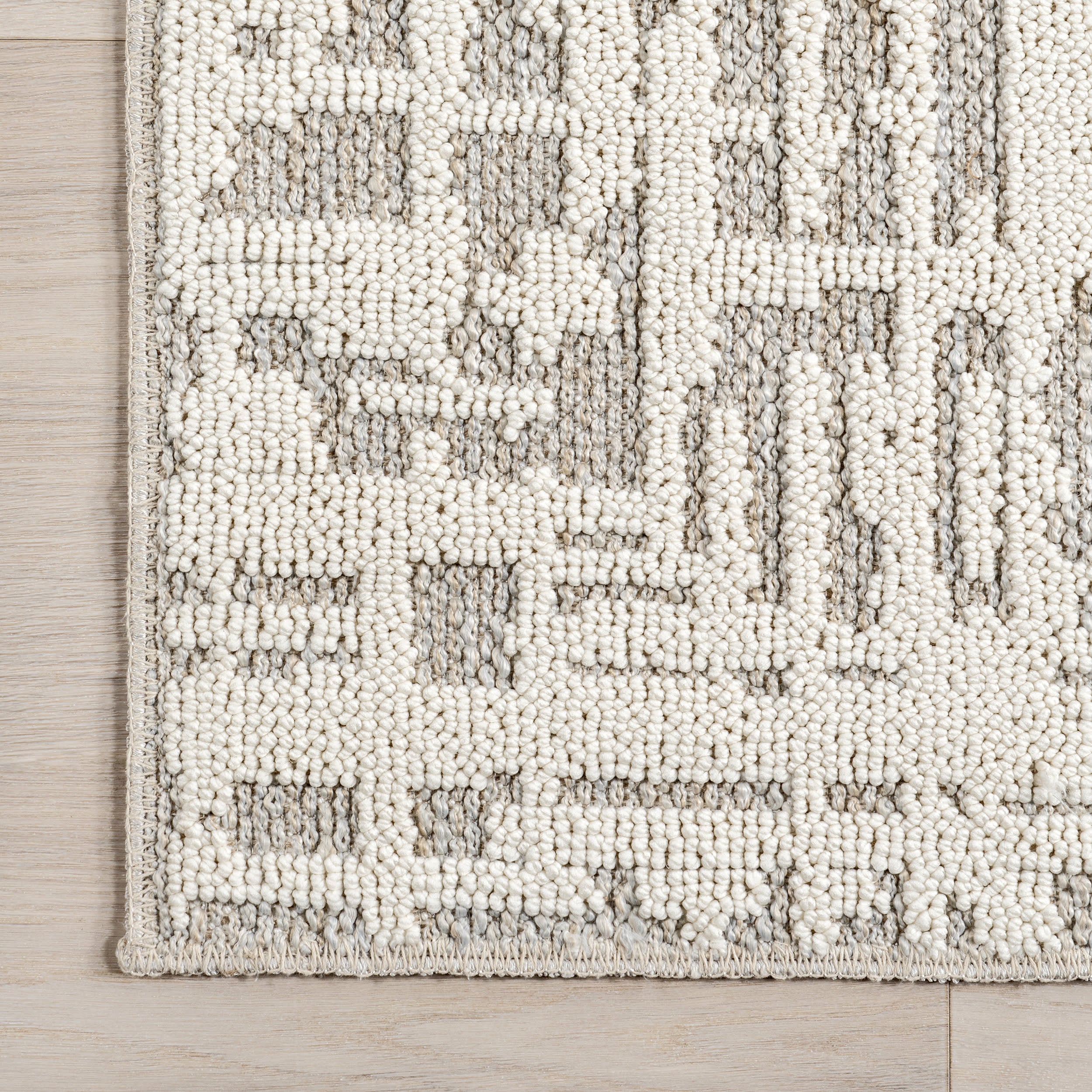 Helga Abstract Washable Rug | Light Grey