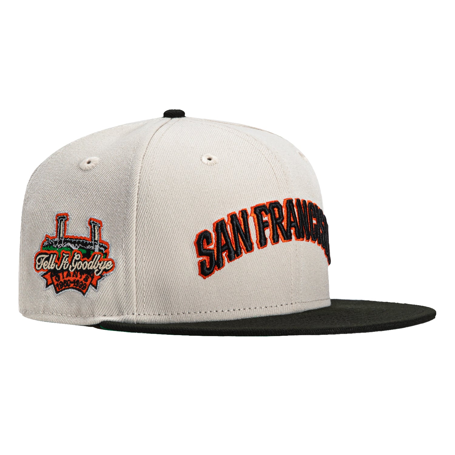 New Era 59Fifty San Francisco Giants Tell It Goodbye Patch Word Hat - Stone, Black, Orange