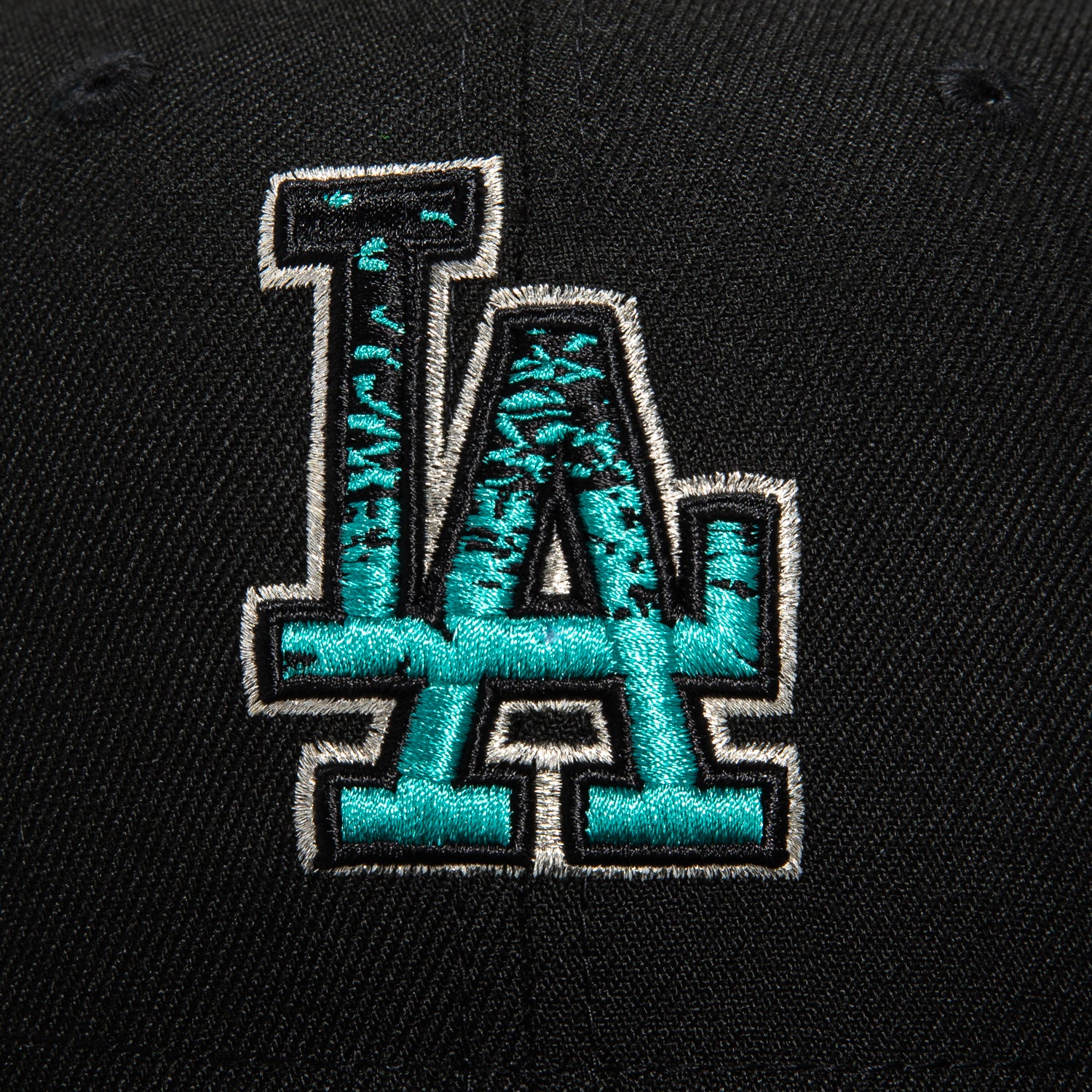 New Era 59Fifty Aqua Los Angeles Dodgers 50th Anniversary Stadium  Patch Hat - Black, Teal