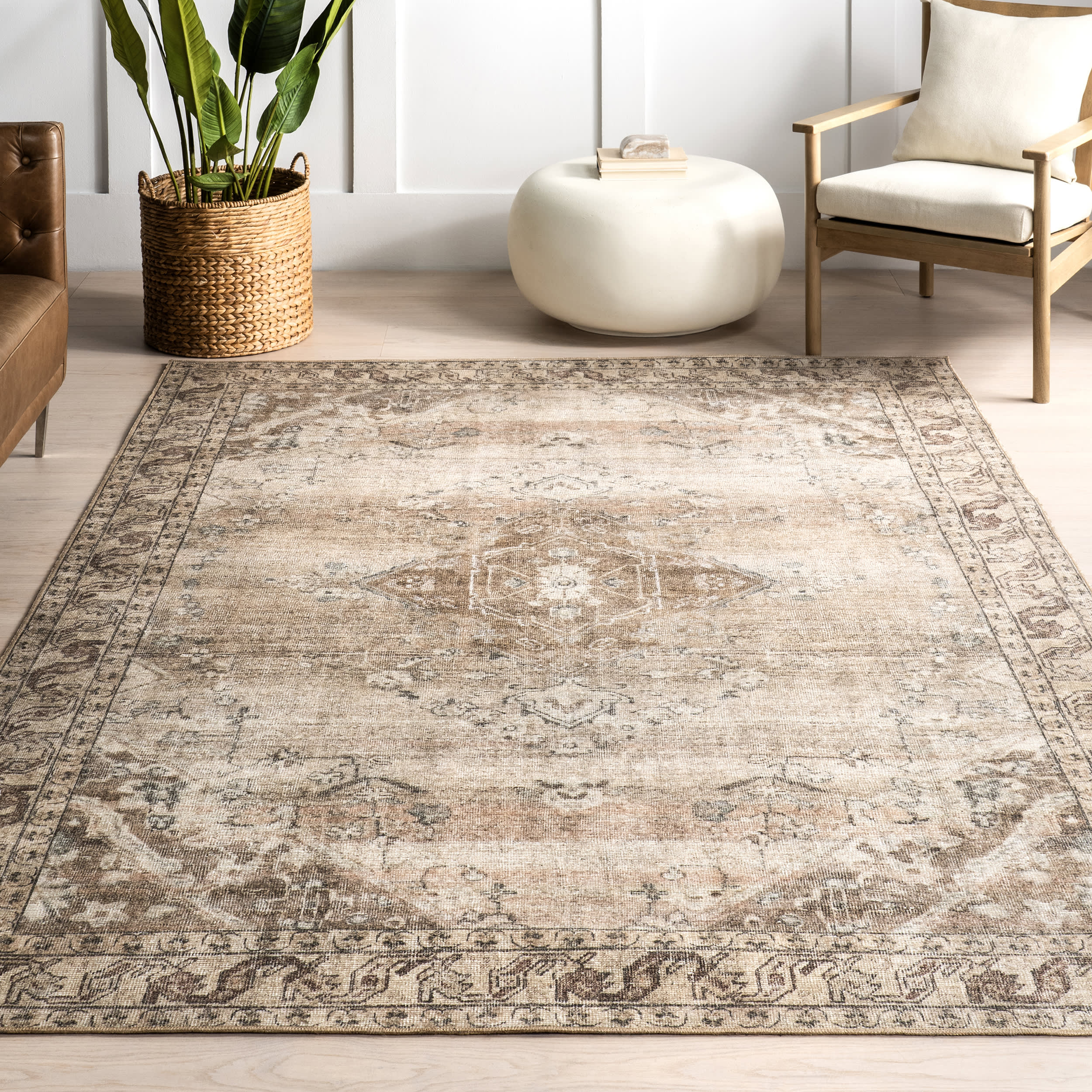 Bay Head Antiqued Jute-Blend Rug | Beige