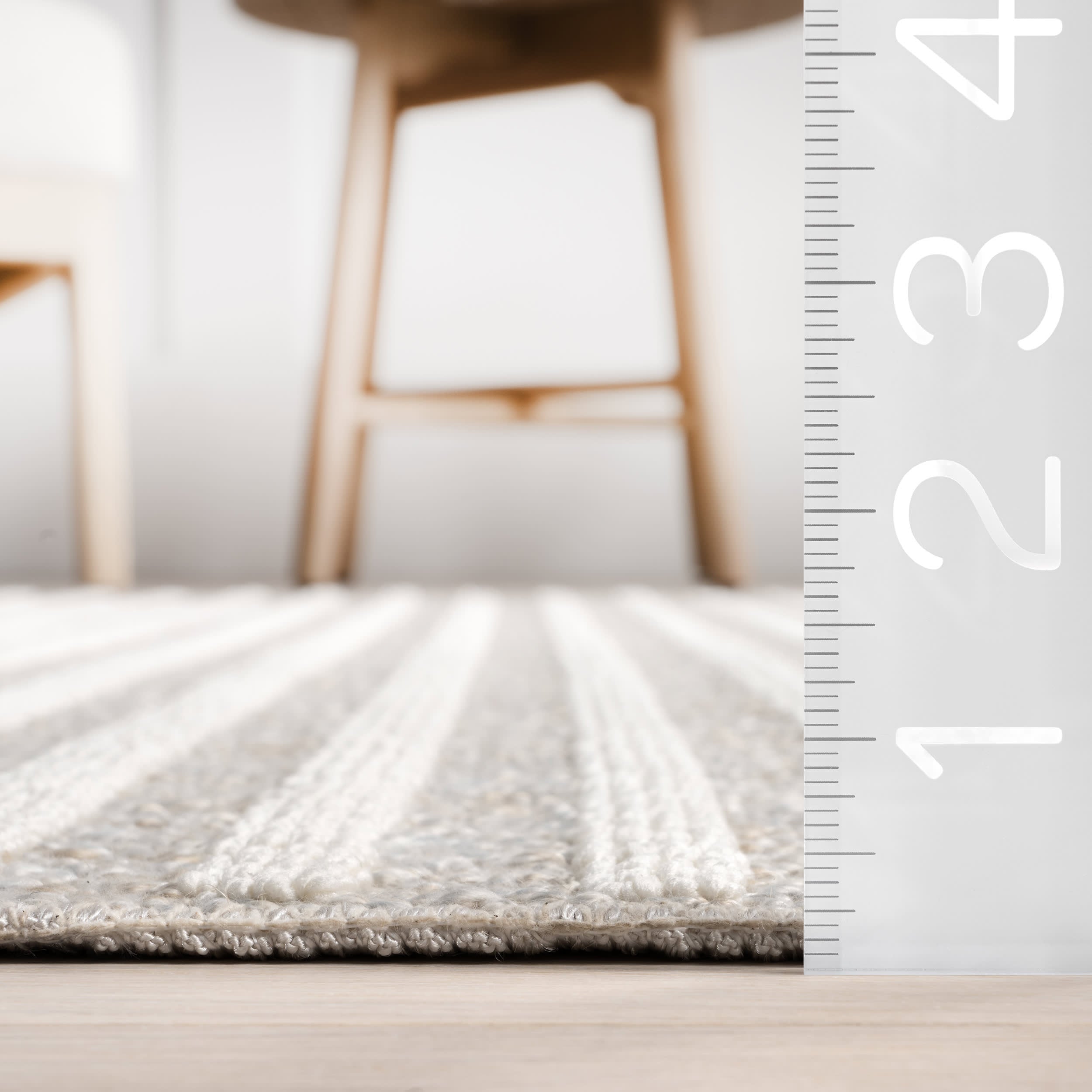 Fredrika Geometric Washable Rug | Light Grey